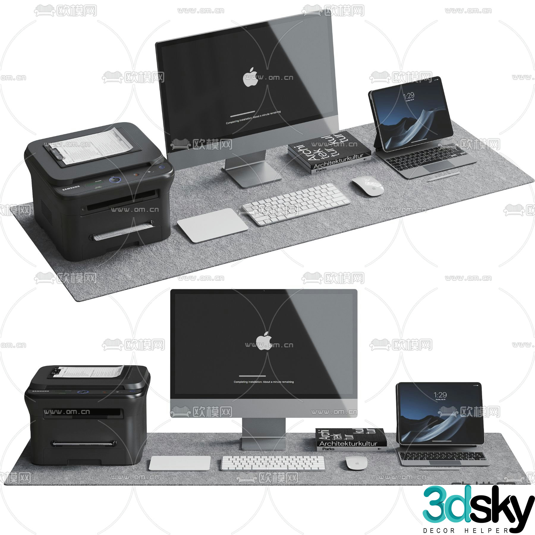 Office accessories computer printer 3d model