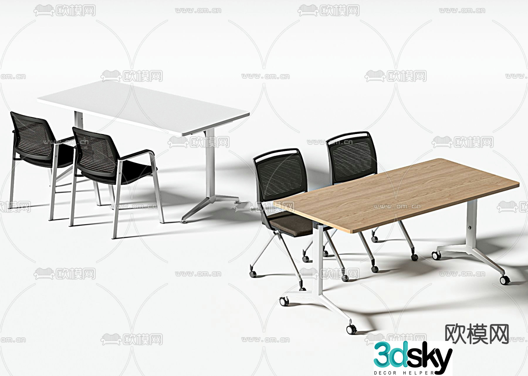 Training table conference table 3d model