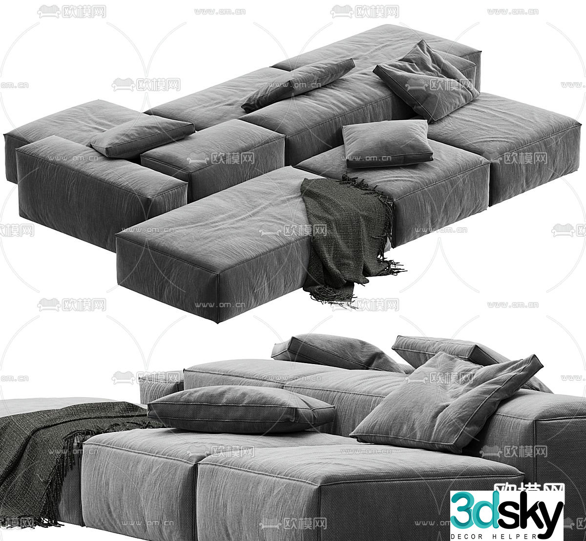 Public Sofa Lobby Sofa Modular Sofa Spliced â€‹â€‹Sofa 3D Model