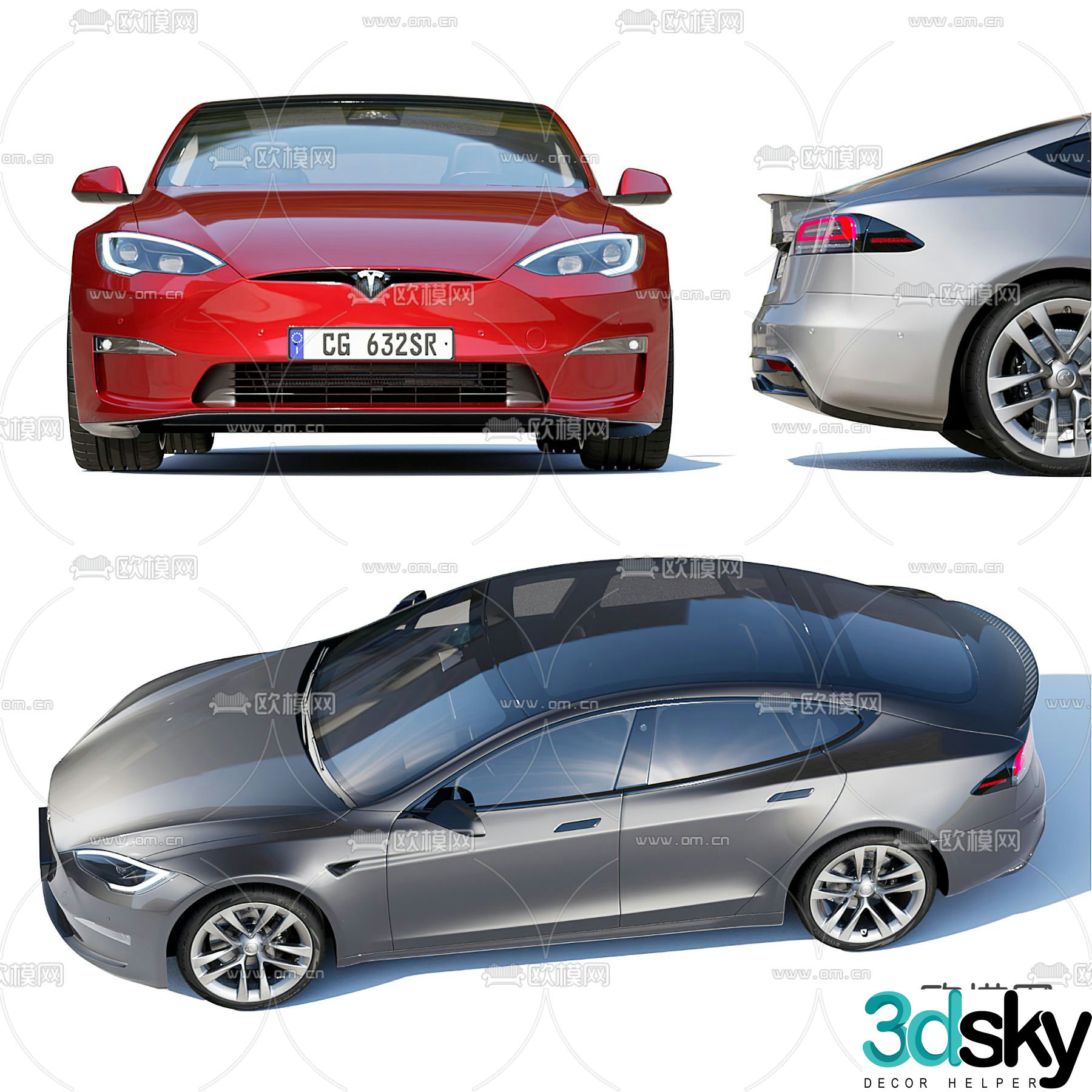 Tesla Motors New Energy Vehicle 3D Model