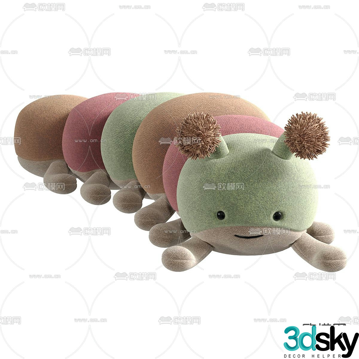 Plush toy doll doll caterpillar 3d model