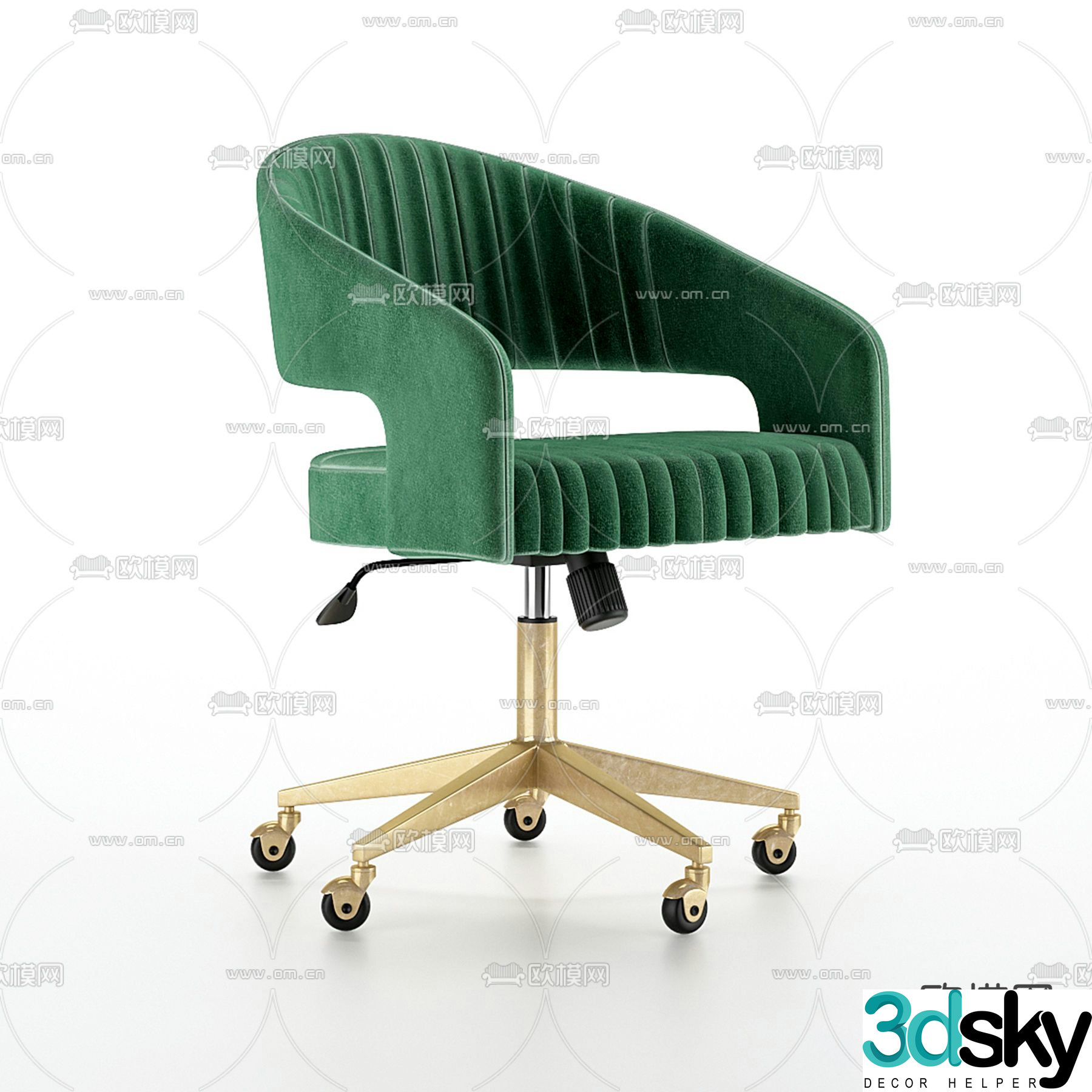Channel Light Luxury Office Chair Staff Chair Bench Chair 3D Model