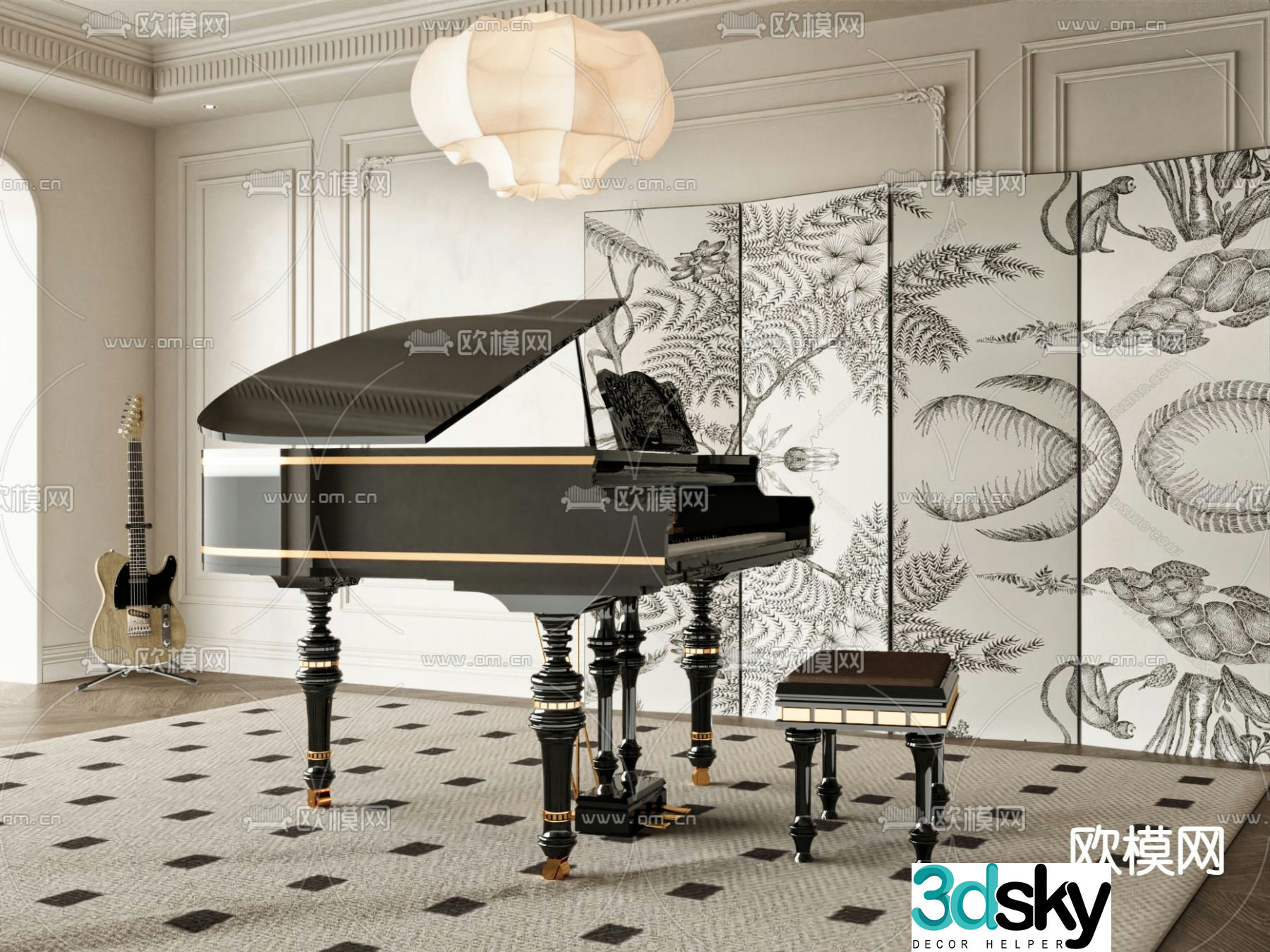 grand piano 3d model