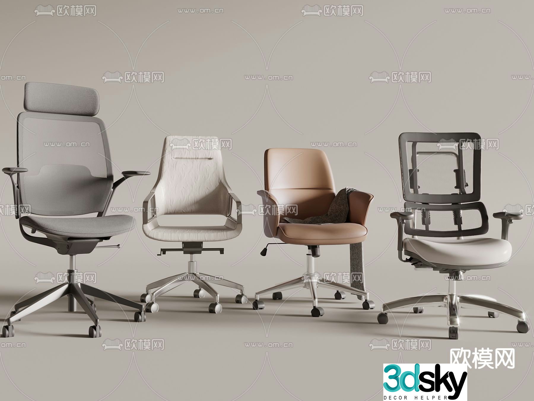 Office chair computer chair staff chair 3d model