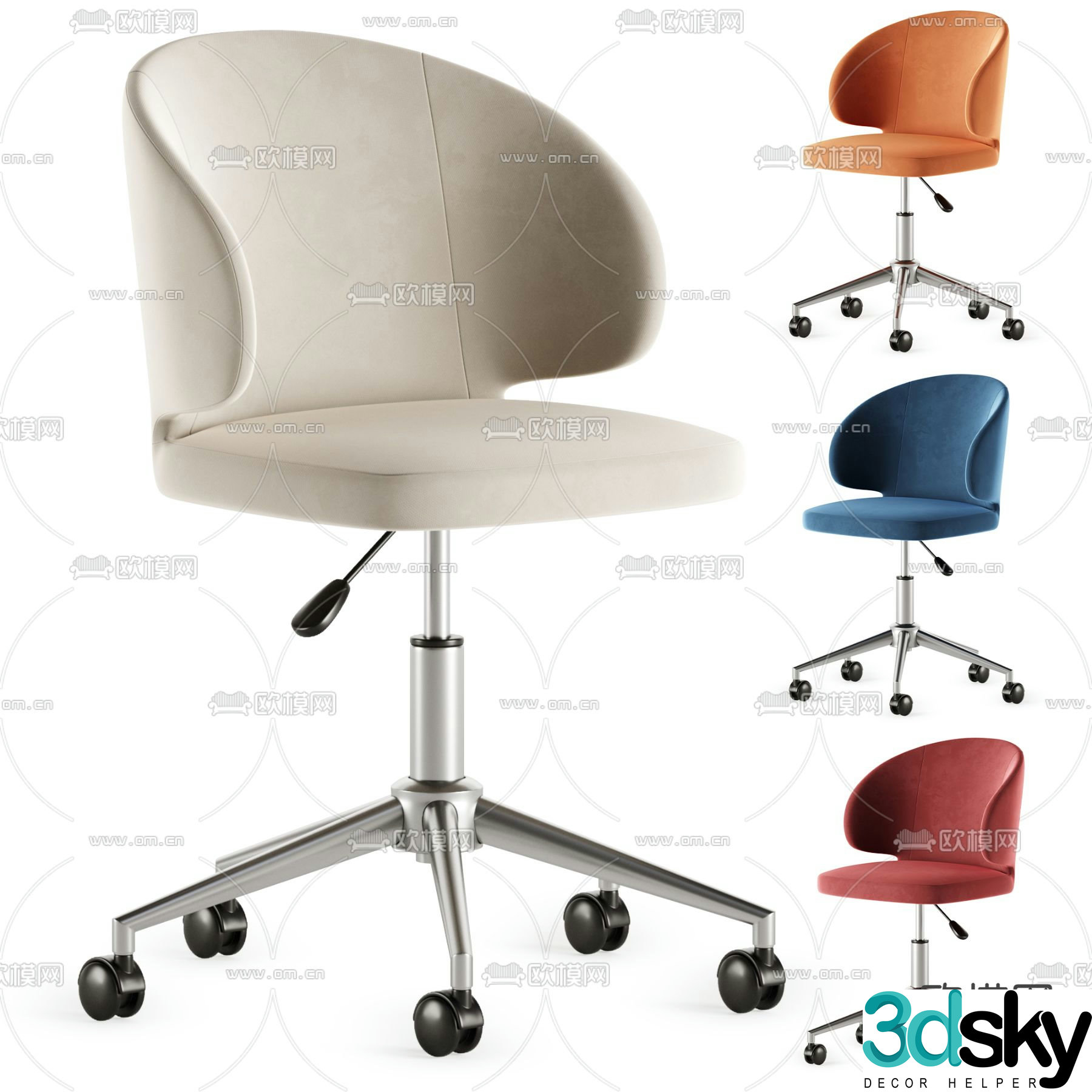 Office chair shift chair staff chair 3d model