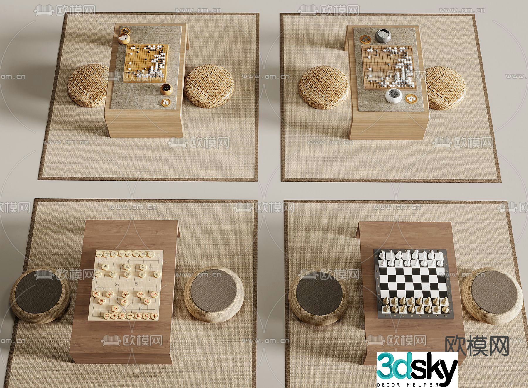 chess go chess 3d model