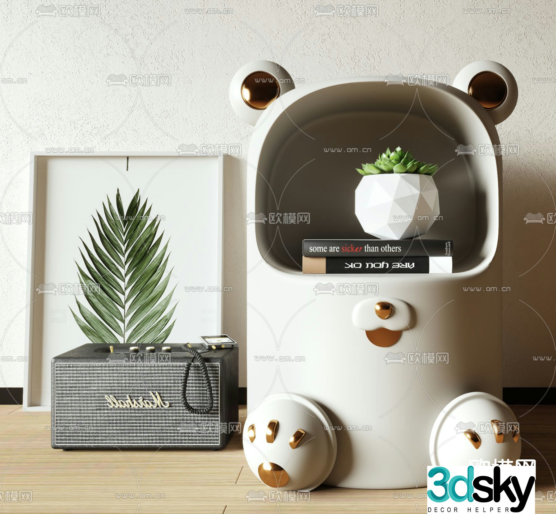 Children’s bedside table cartoon side table 3d model