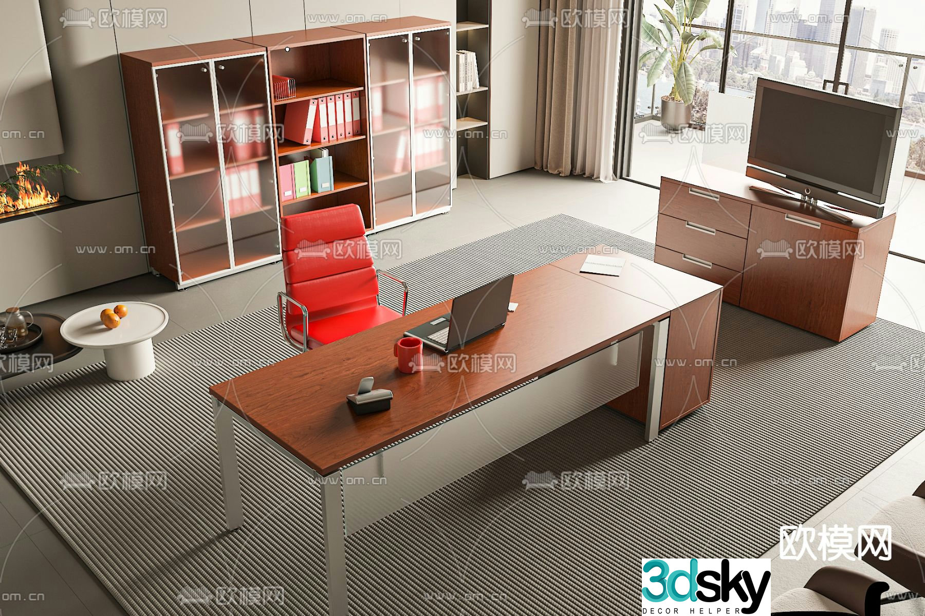Desk desk desk boss desk 3d model