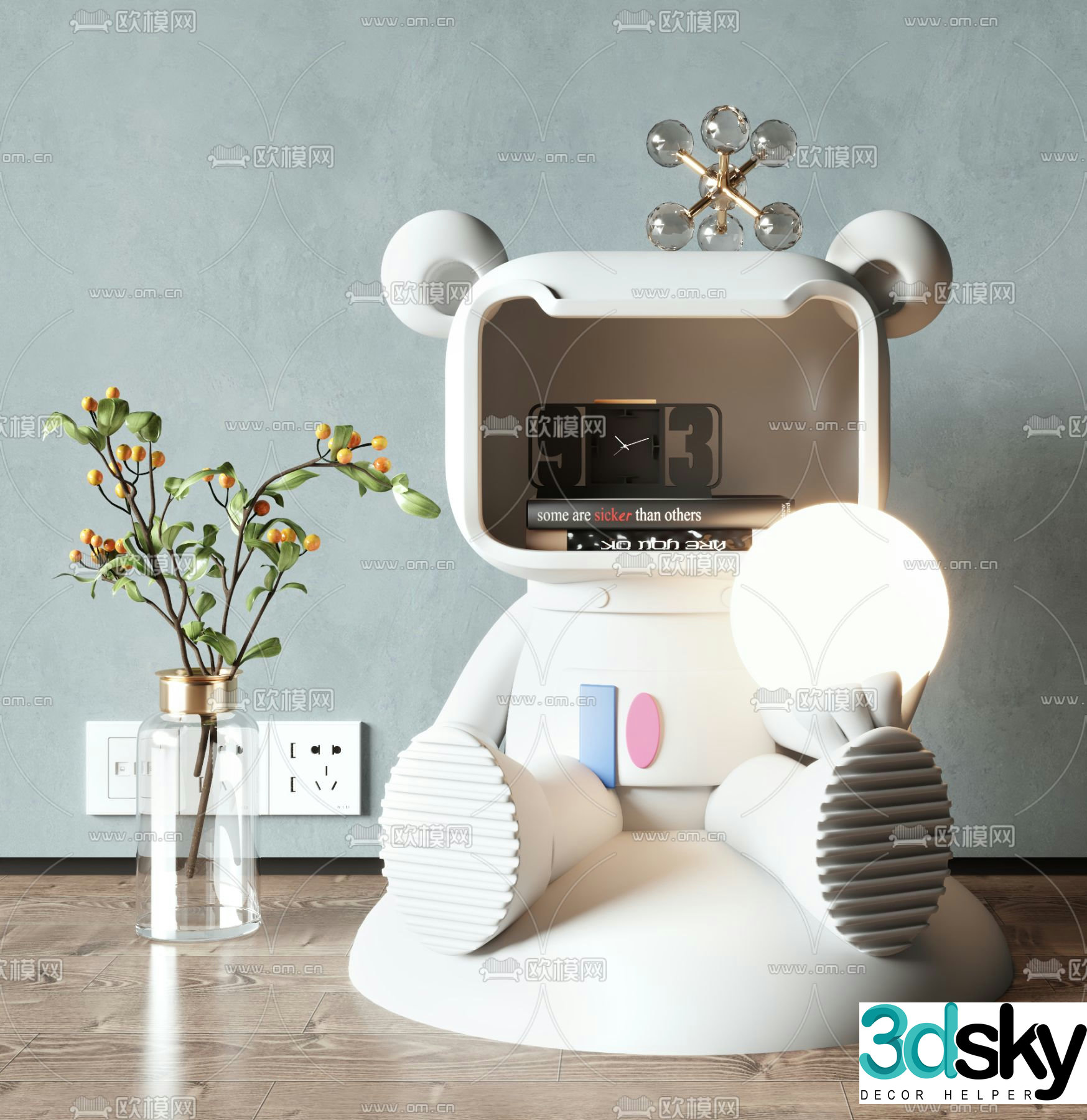 Children’s bedside table cartoon side table 3d model