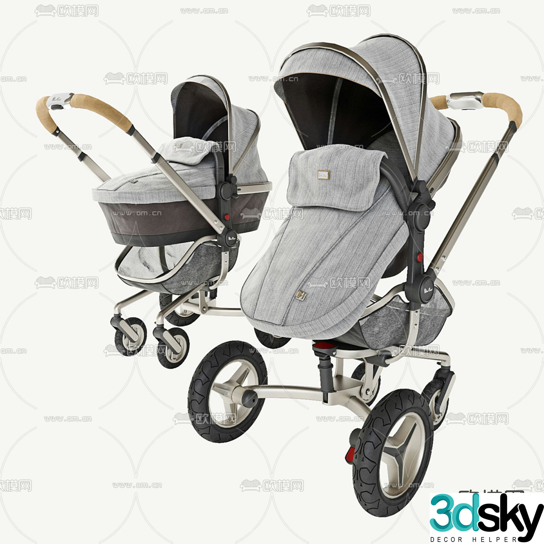 baby stroller 3d model