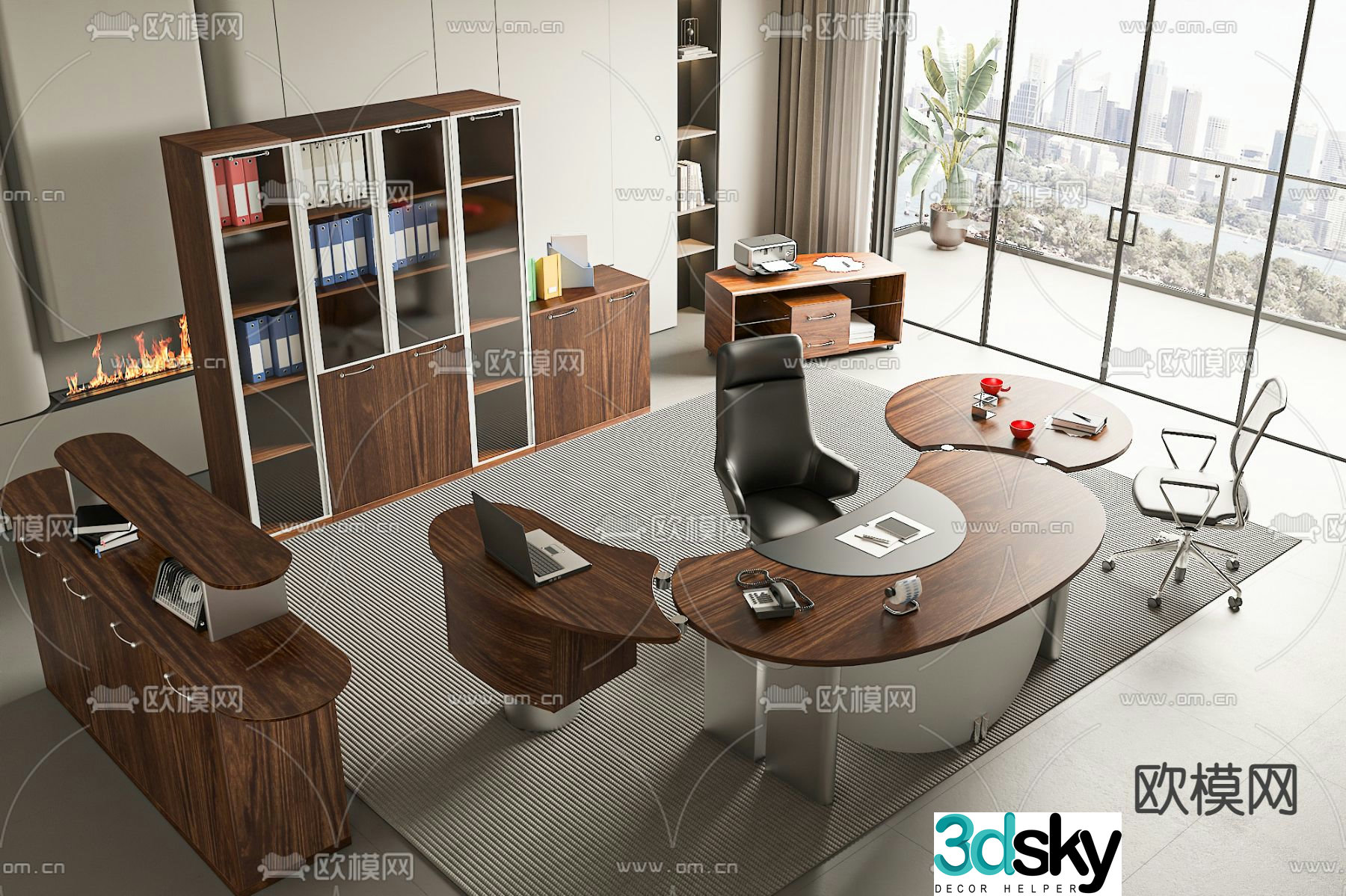 Desk desk desk boss desk 3d model