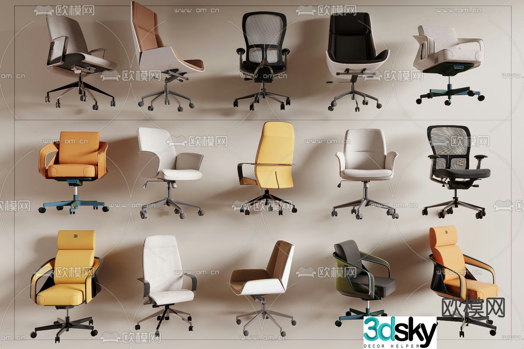 Office chair executive chair boss chair 3d model
