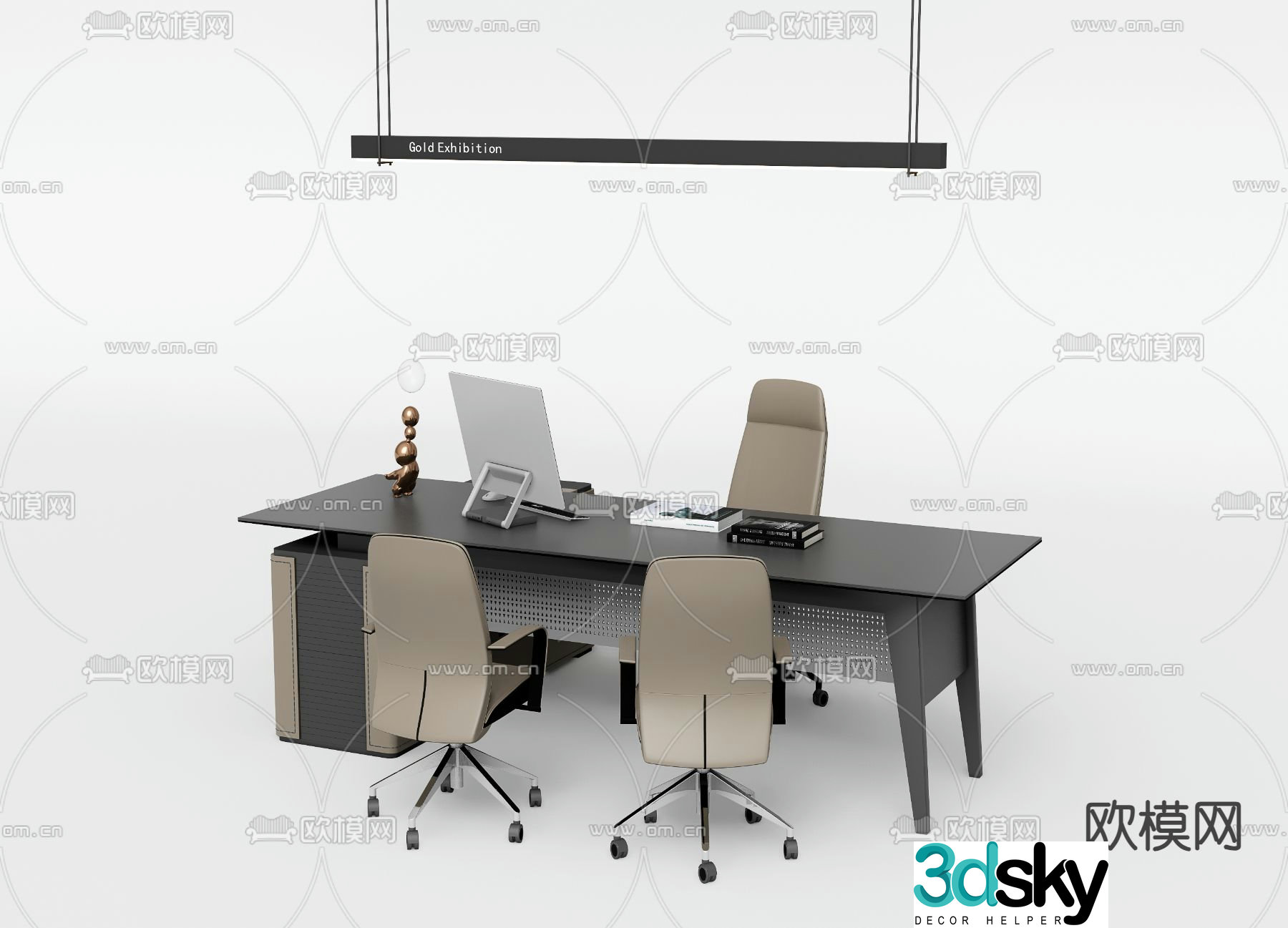 Desk table boss table 3d model