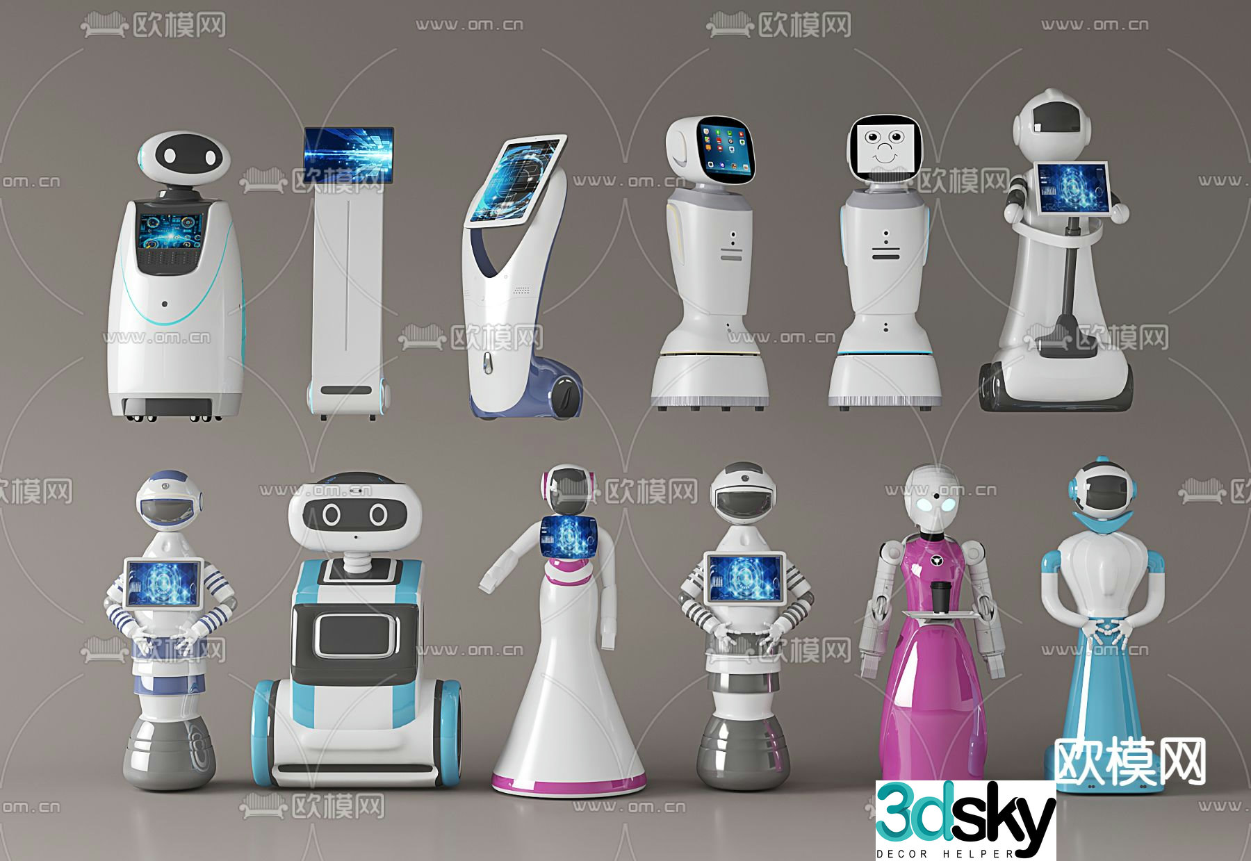 Intelligent robot tour robot 3D model