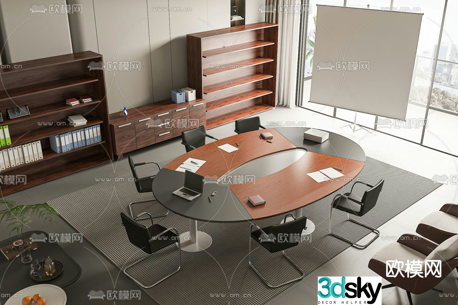 Round conference table conference table 3d model
