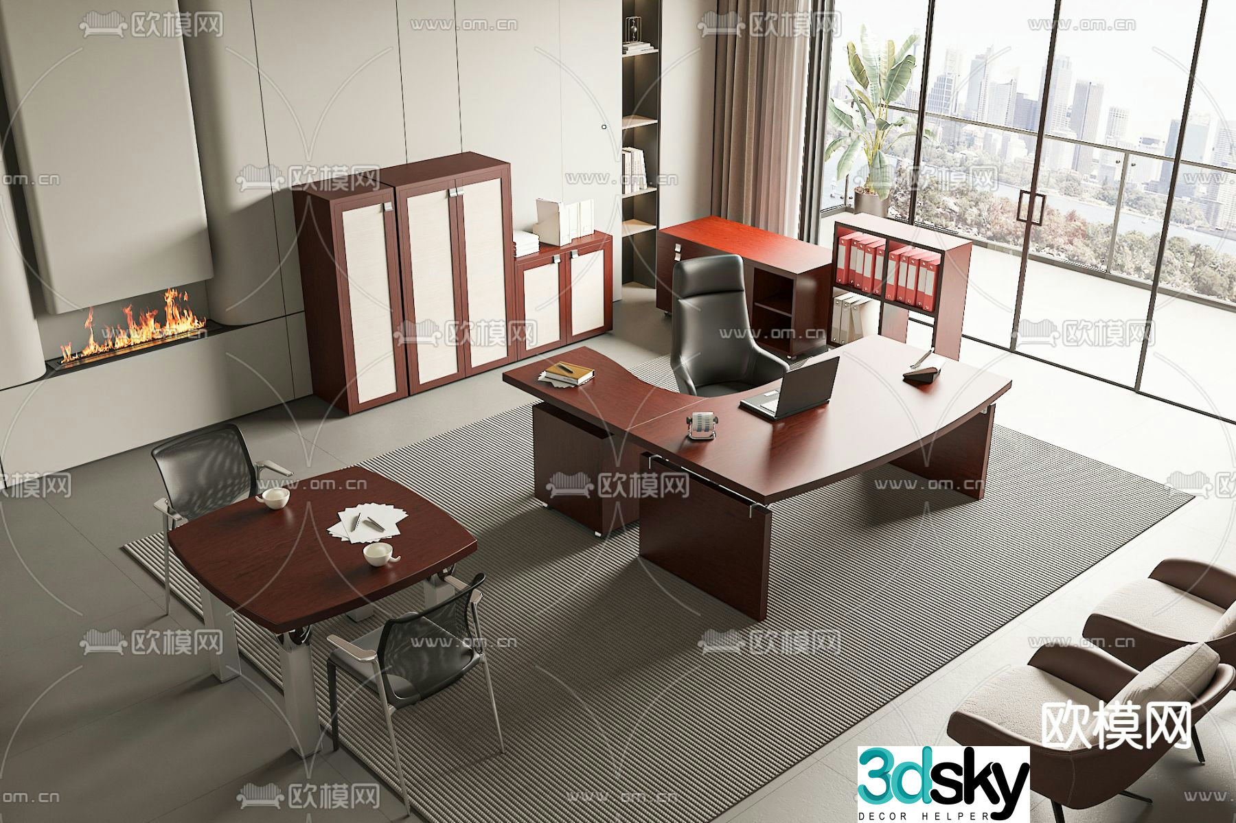Office desk desk desk boss desk supervisor desk 3D model