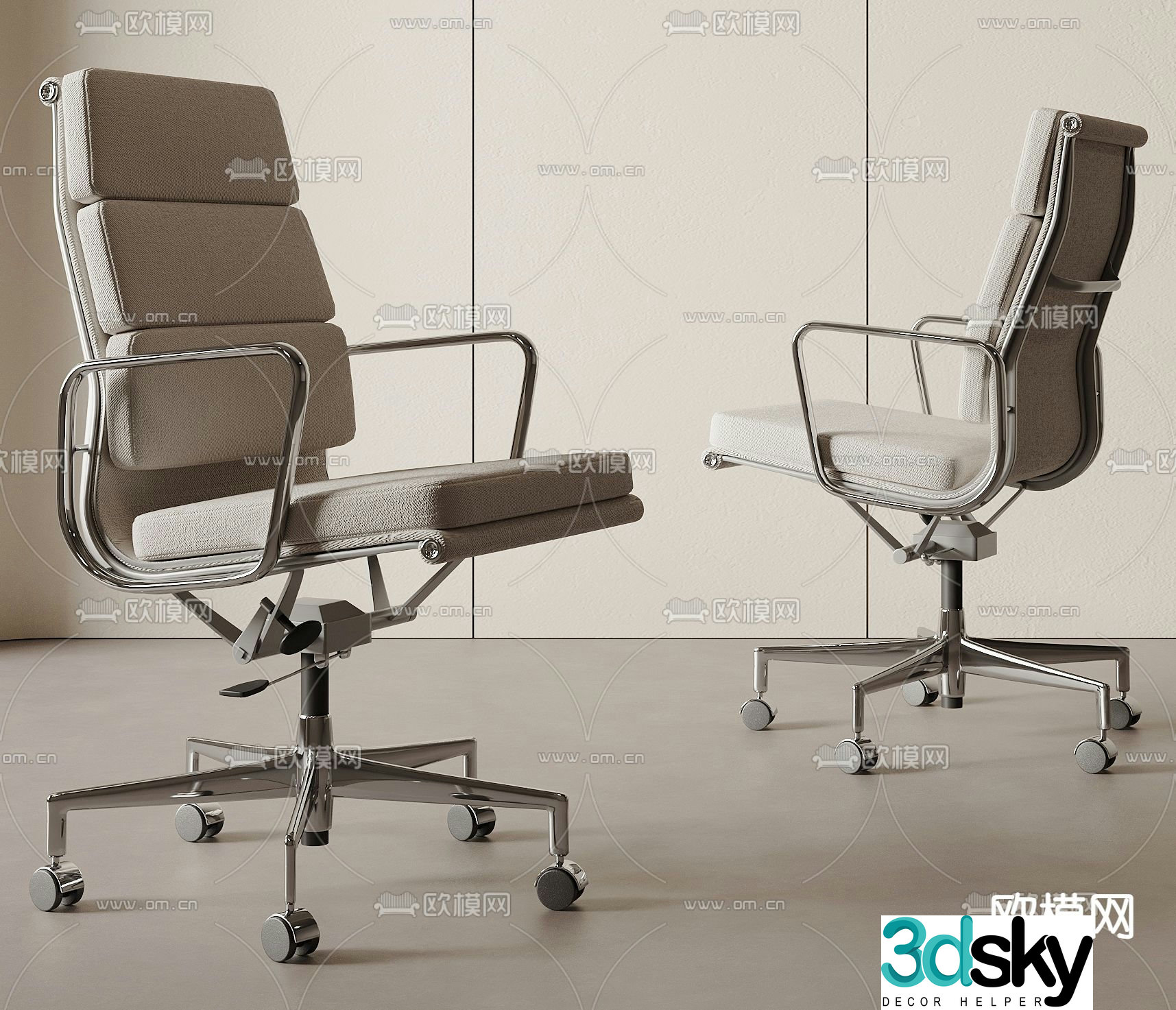 Modern office chair staff chair 3d model