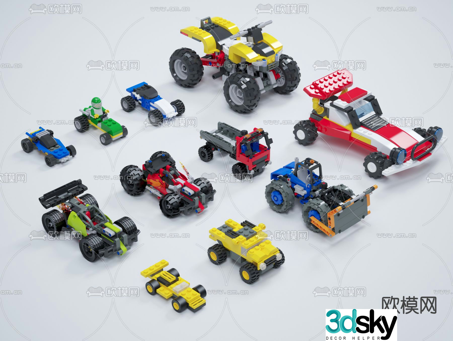 Toy car building block car 3d model