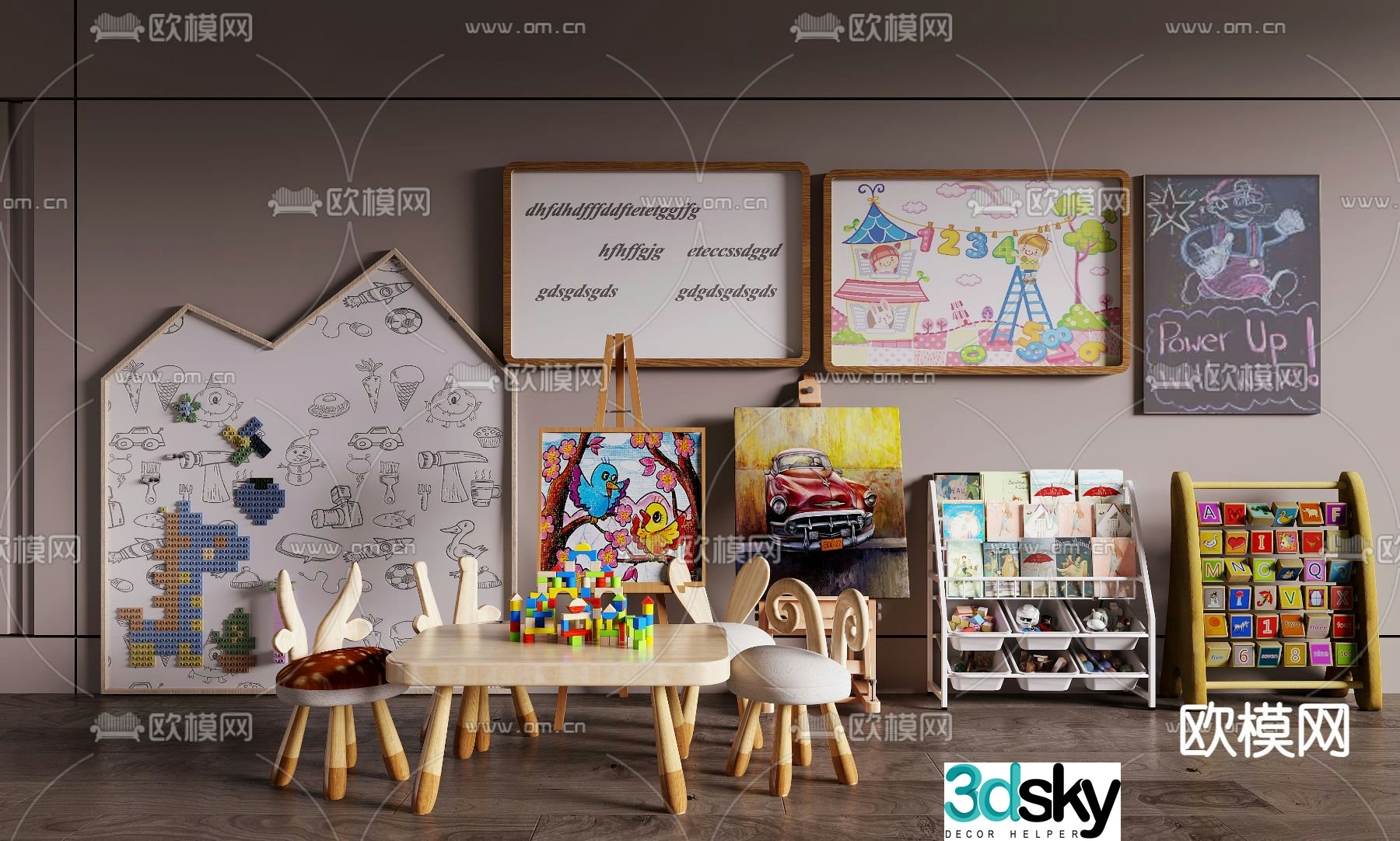 Children’s table and chair 3d model