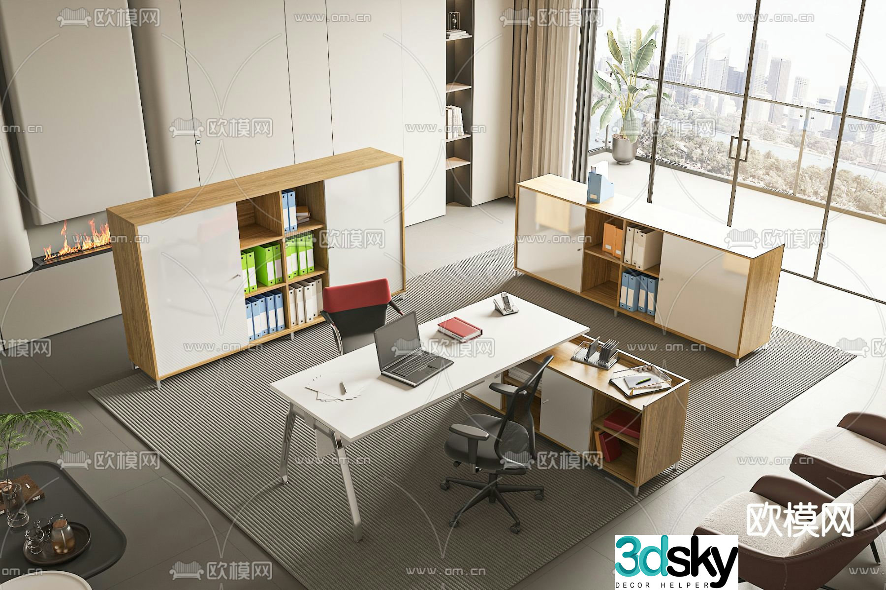 Desk supervisor desk desk boss desk 3d model
