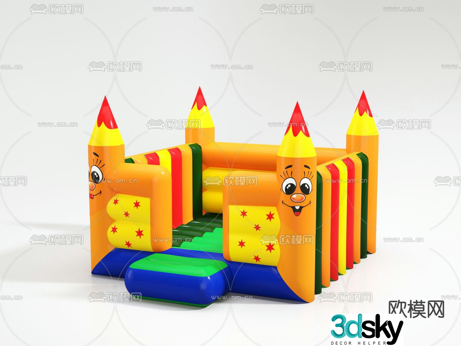 Inflatable castle naughty castle 3d model