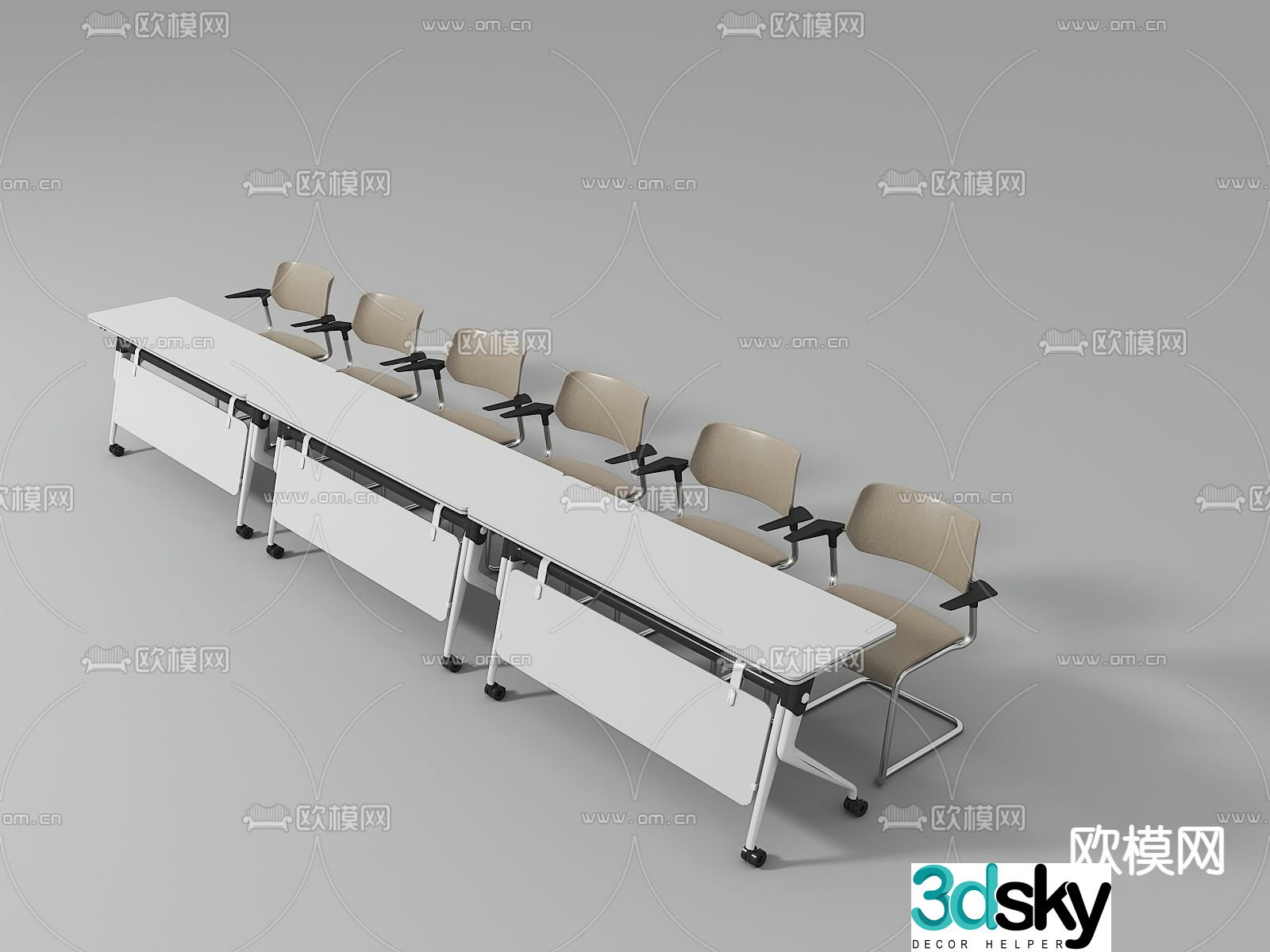 Training table conference table 3d model