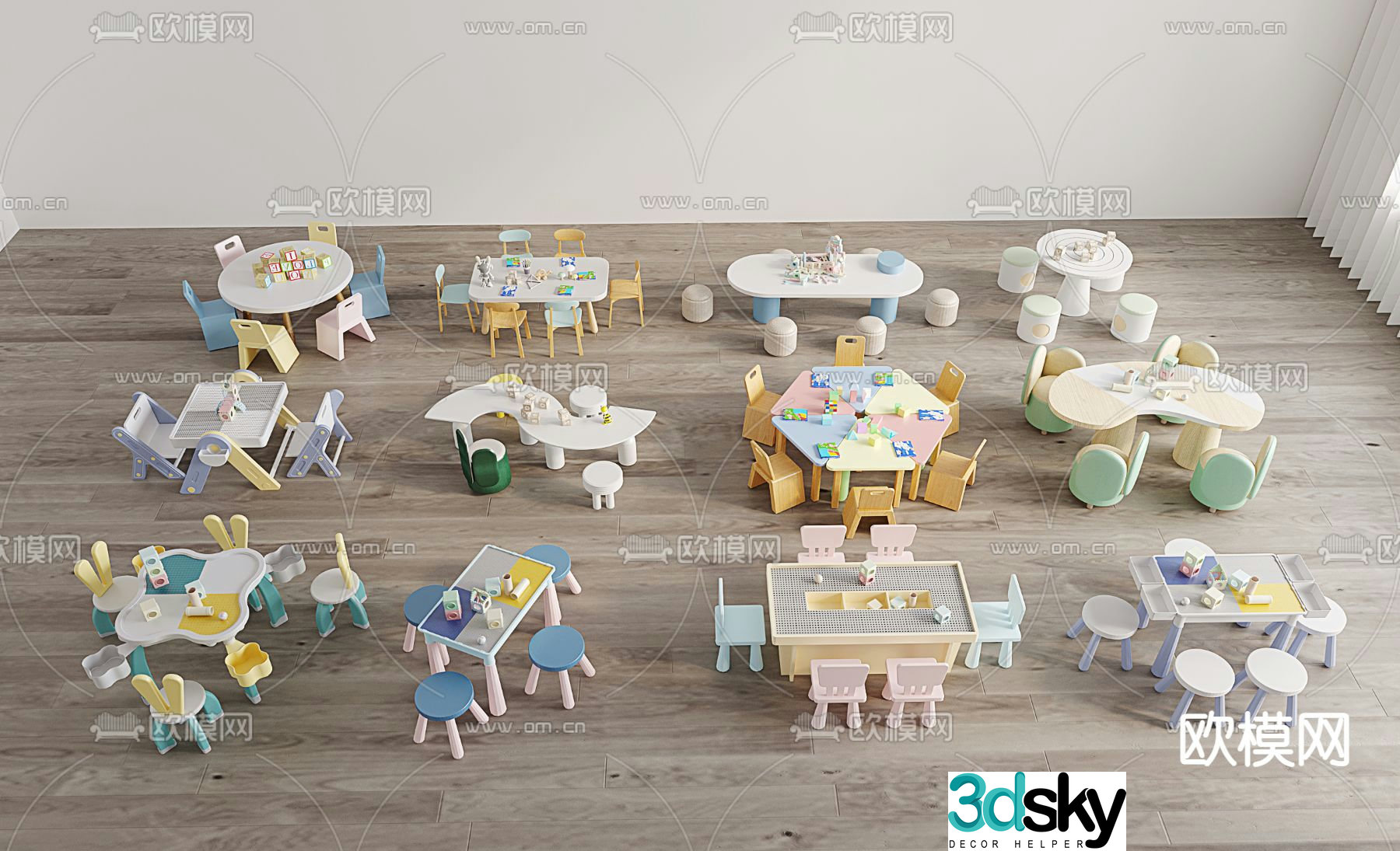 Children’s table toy table building block table handmade table 3D model