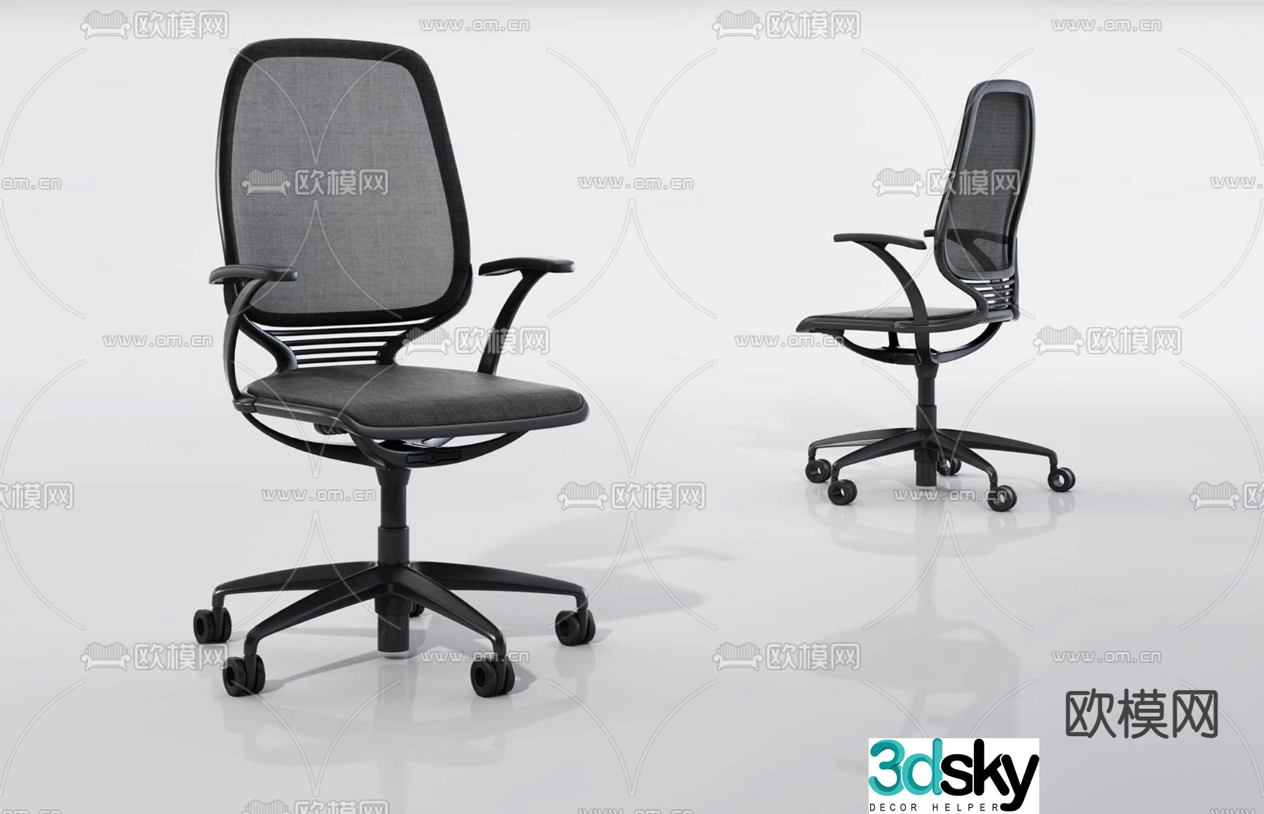 Mesh office chair office chair staff chair 3d model