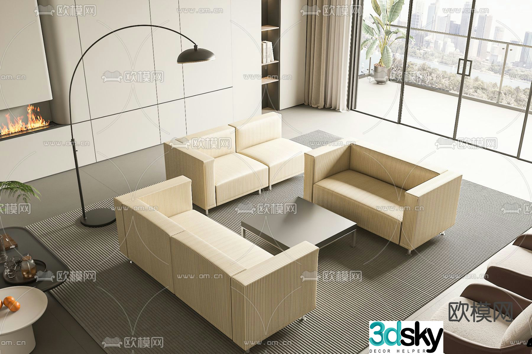 Office sofa reception sofa 3d model