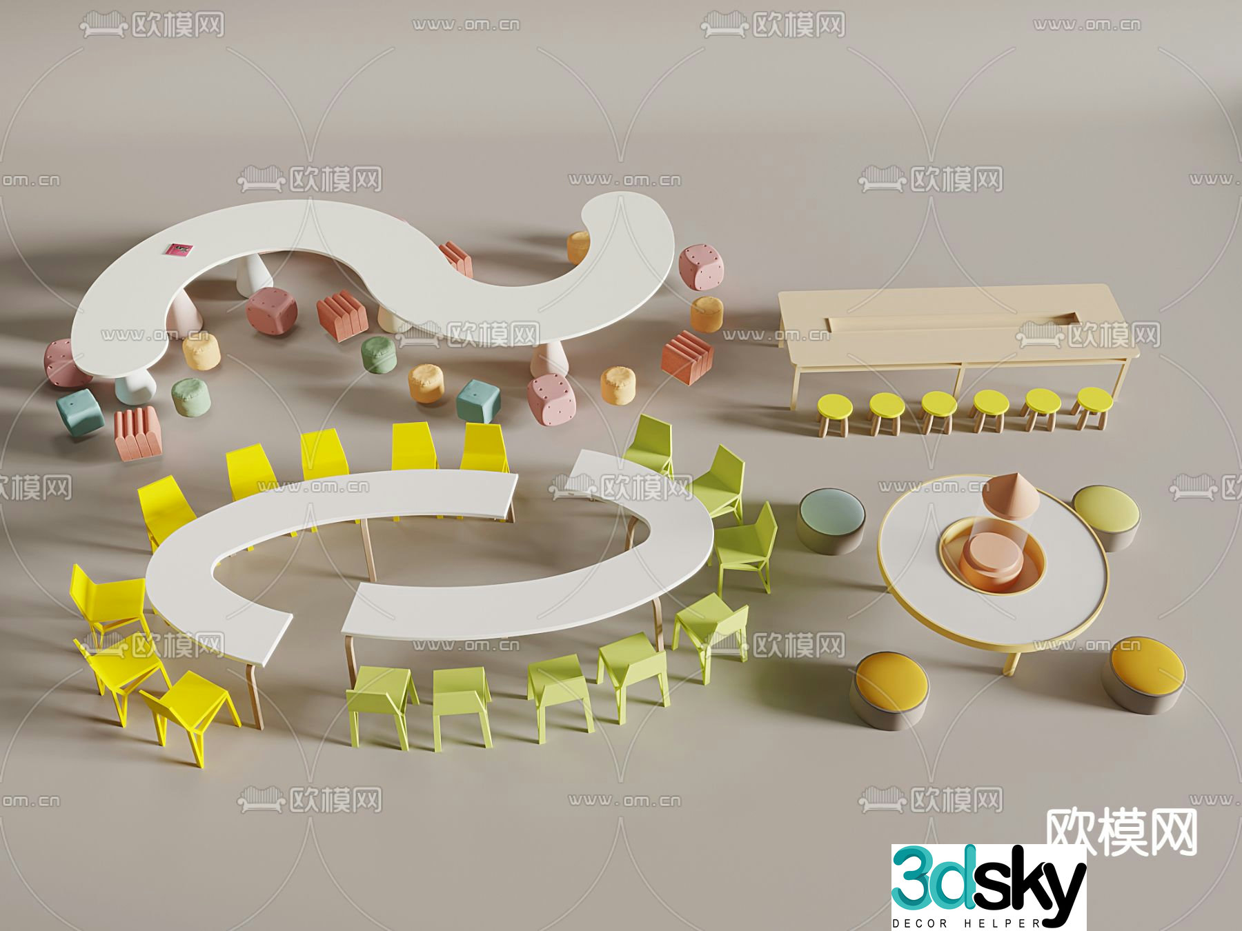 Children’s table game table handmade table toy table 3d model