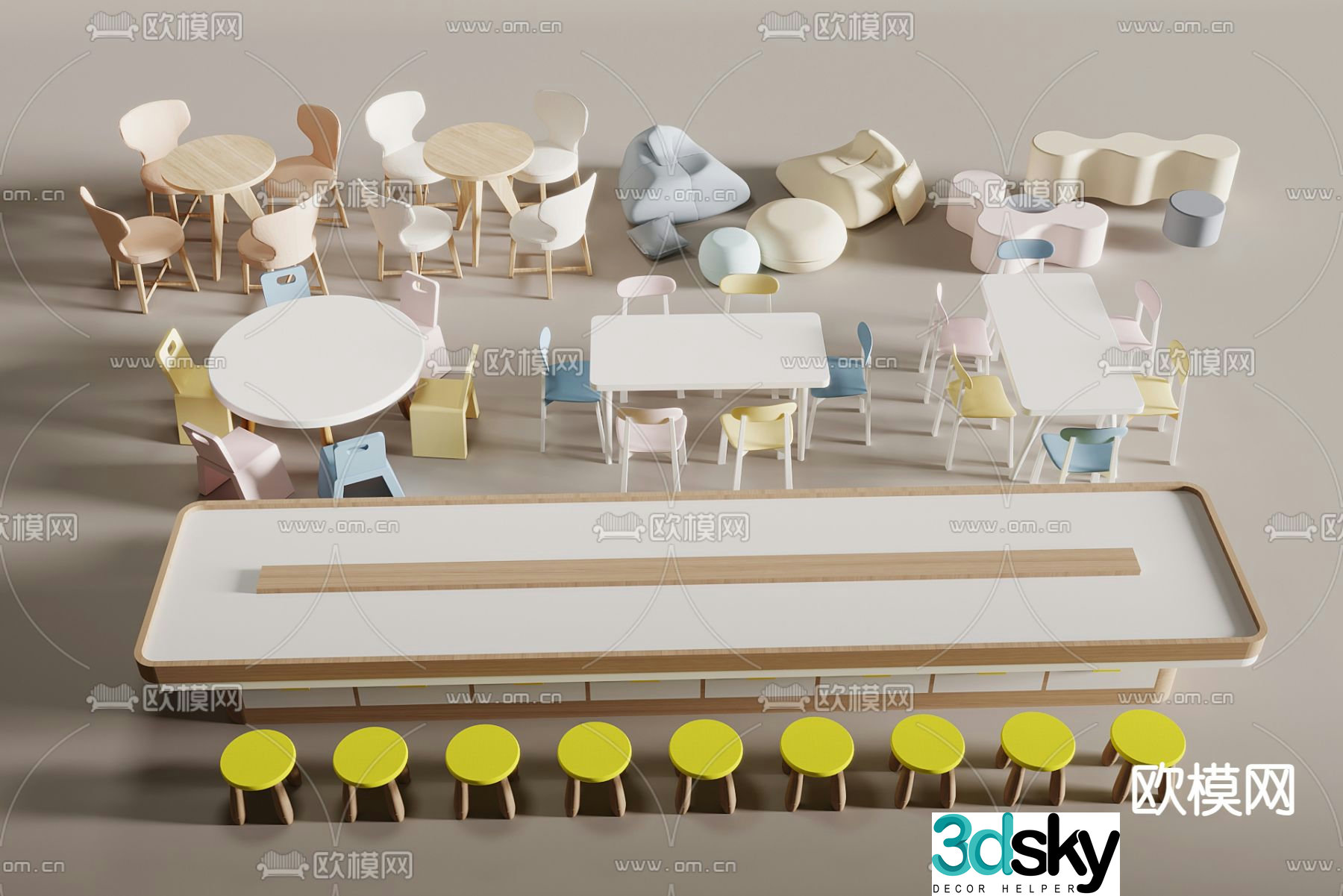 Children’s table game table handmade table toy table 3d model