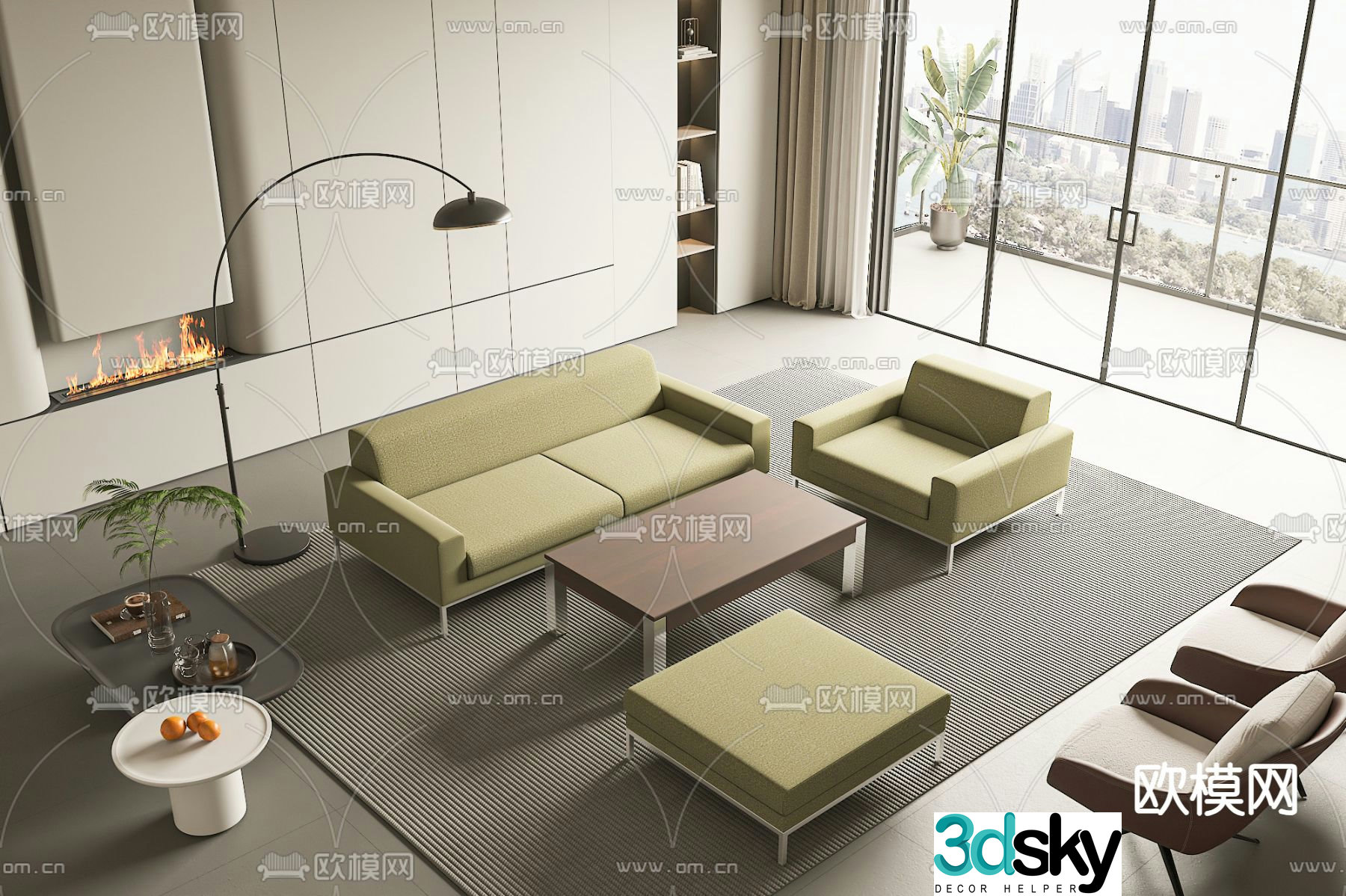 Modern office sofa 3d model