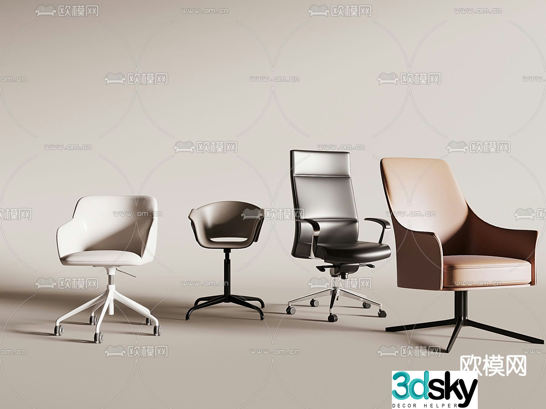 Office chair staff chair conference chair 3d model