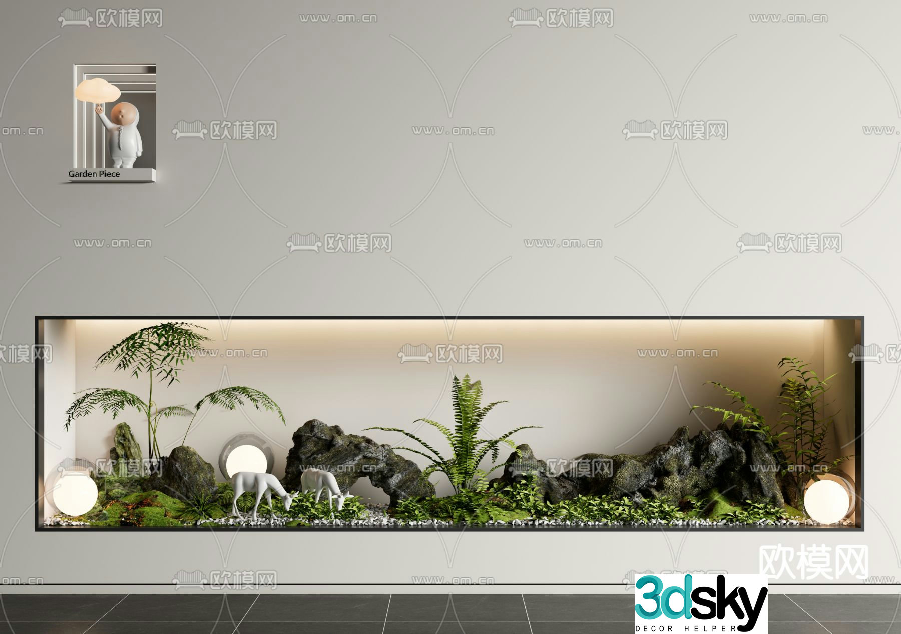 Landscape sketch plant landscaping landscape stone 3D model