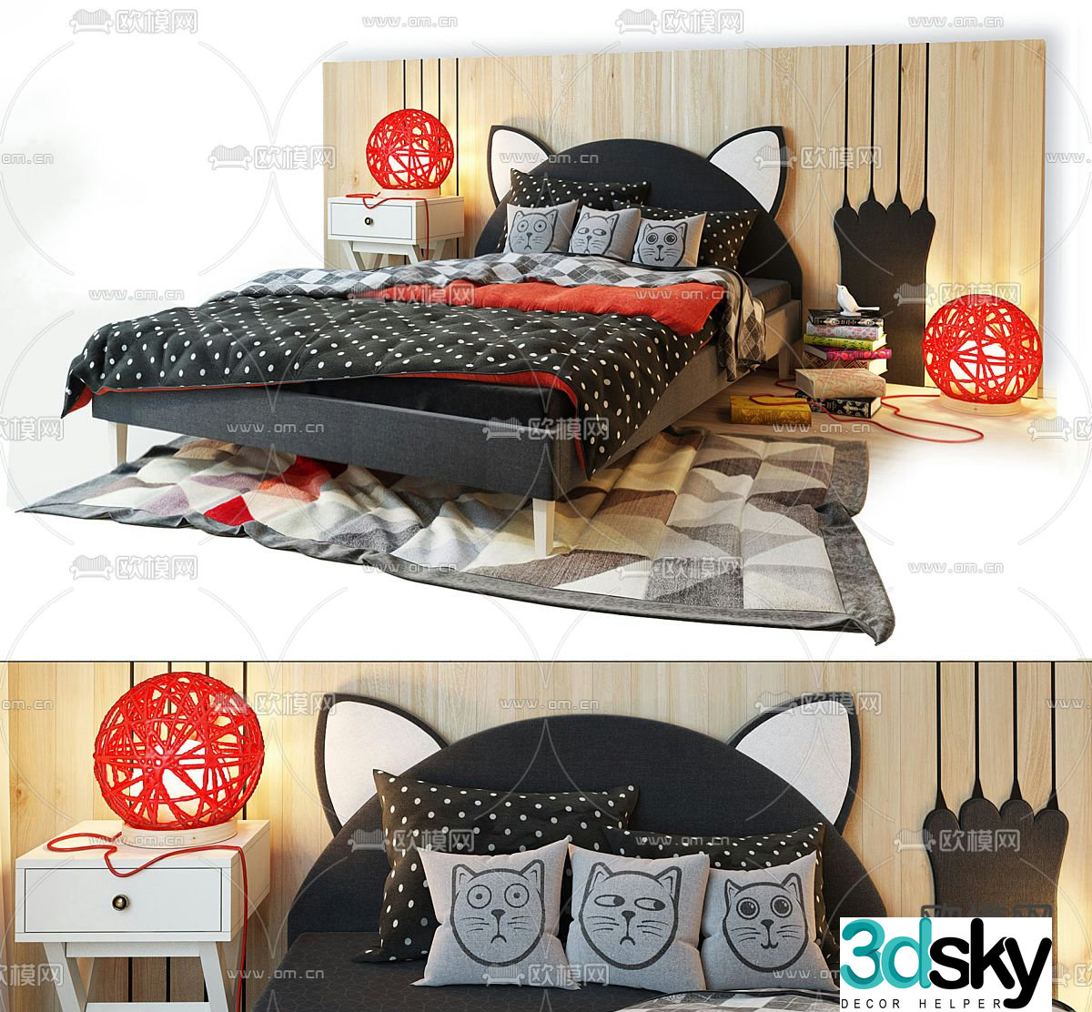 Modern children’s bed kid’s bed cartoon bed 3d model