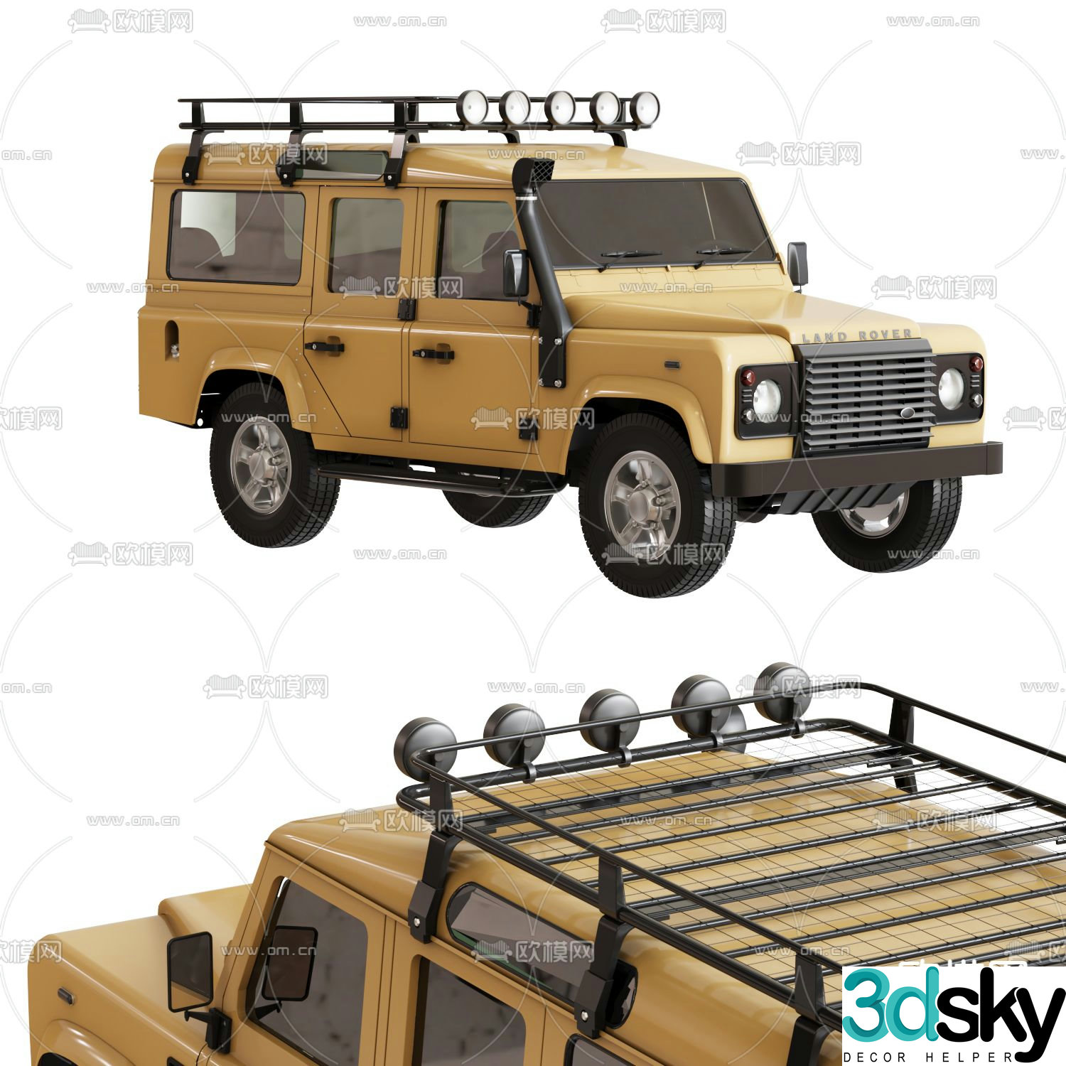 land rover off road car 3d model