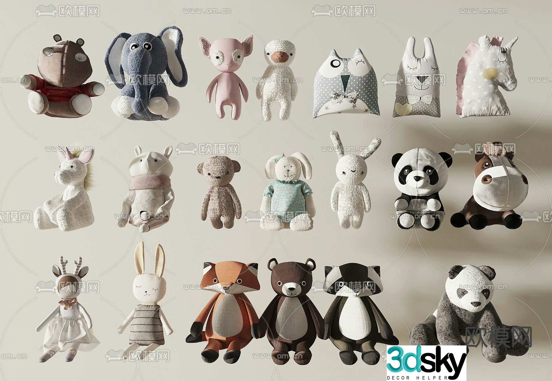 Plush toy doll doll 3d model