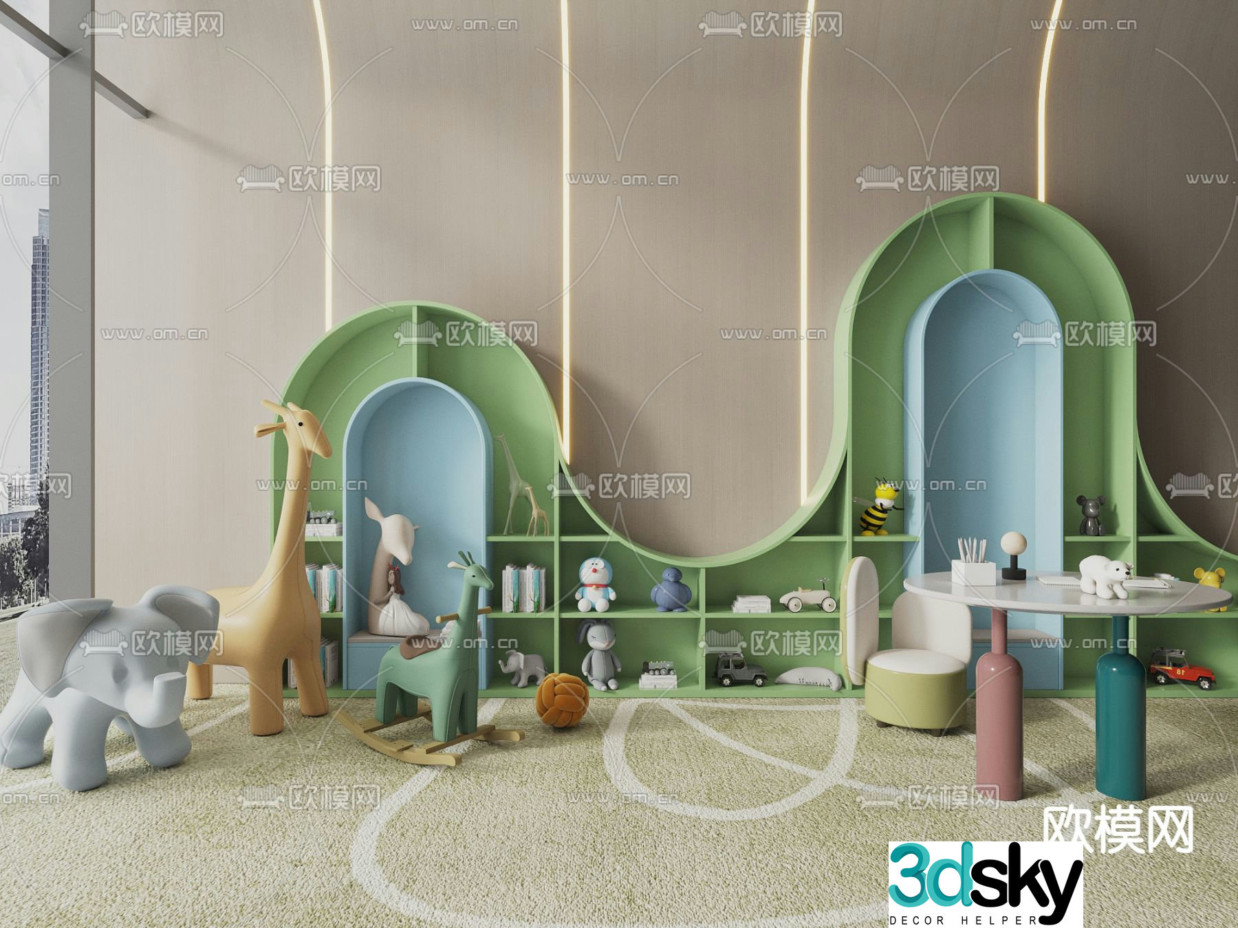 Children’s toy cabinet storage cabinet 3d model