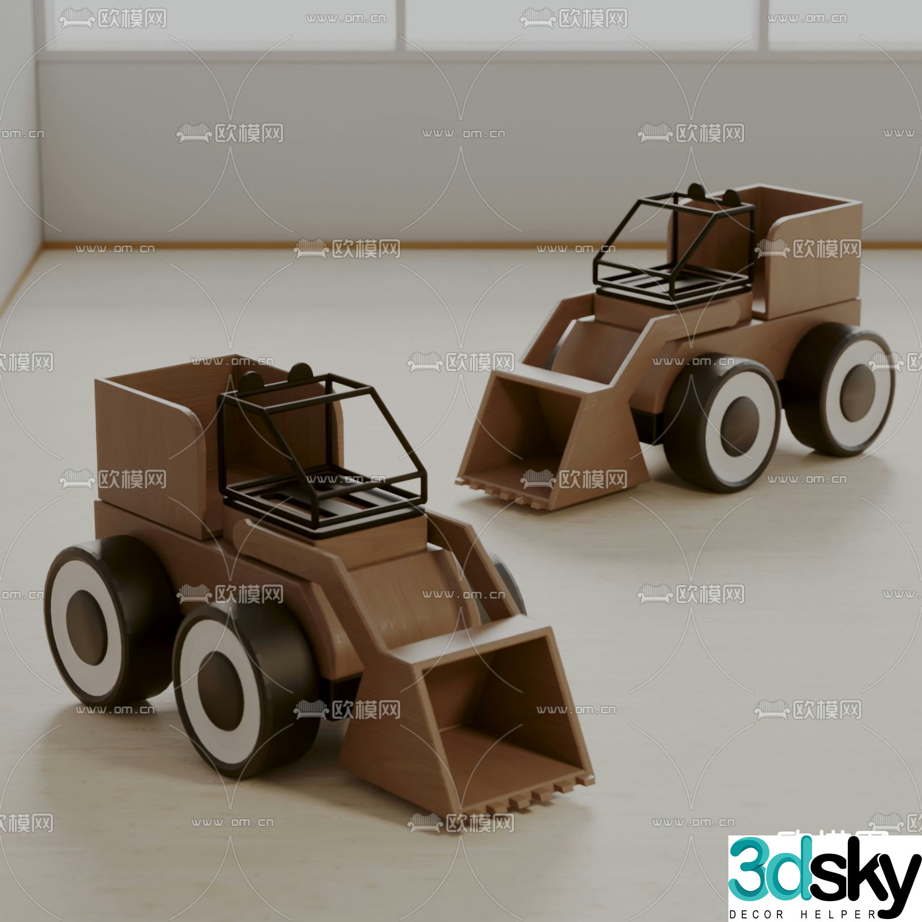 Children’s toy car bulldozer 3d model