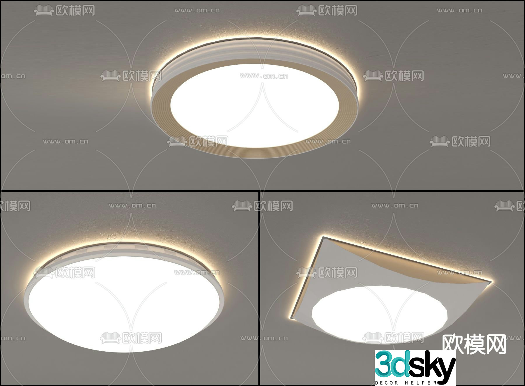 Geometric ceiling light Bedroom light 3d model