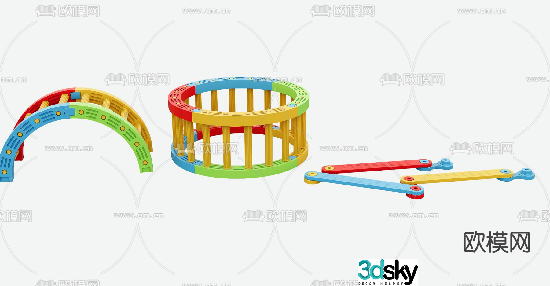 Balance bridge balance circle balance training equipment 3d model