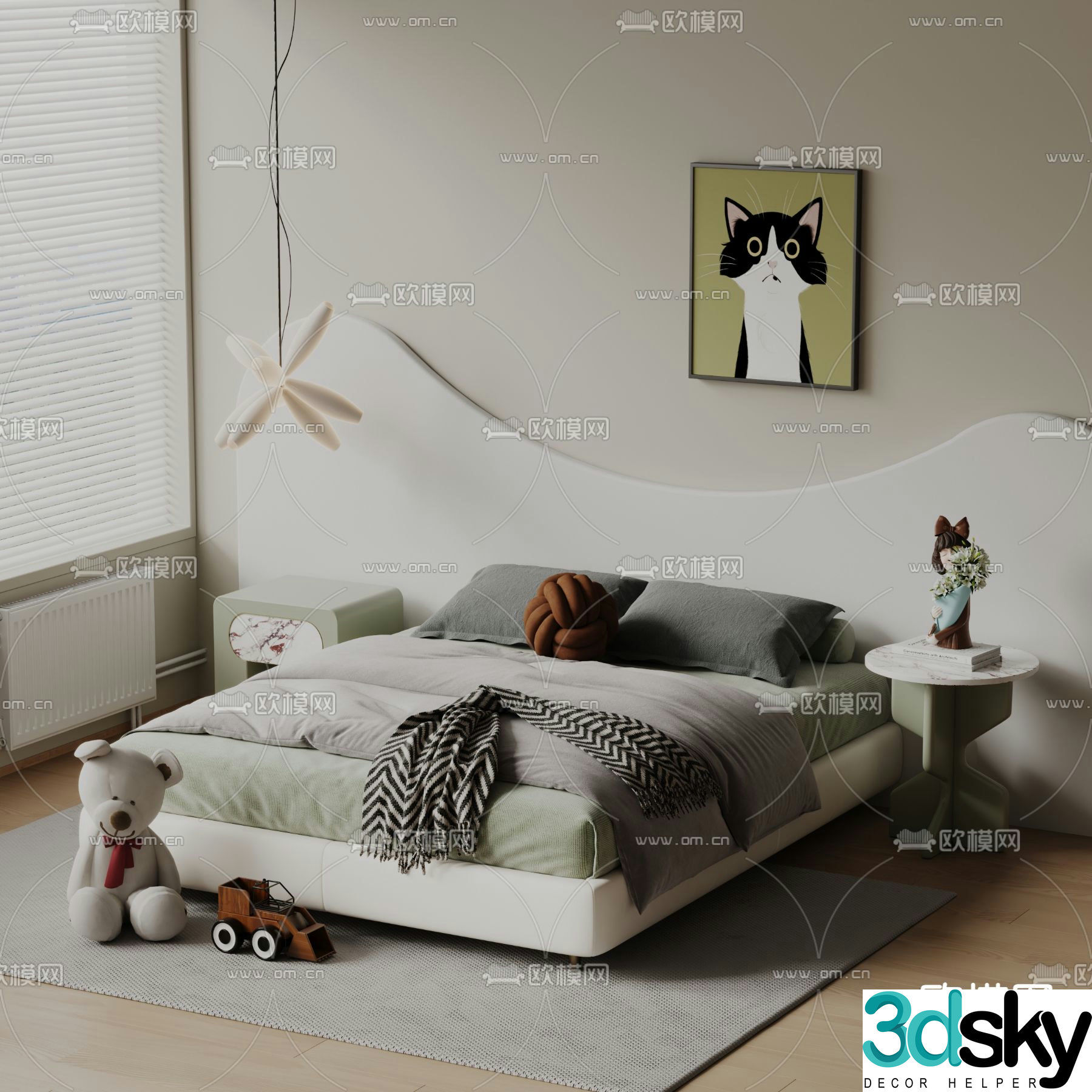 Modern children’s bed 3d model