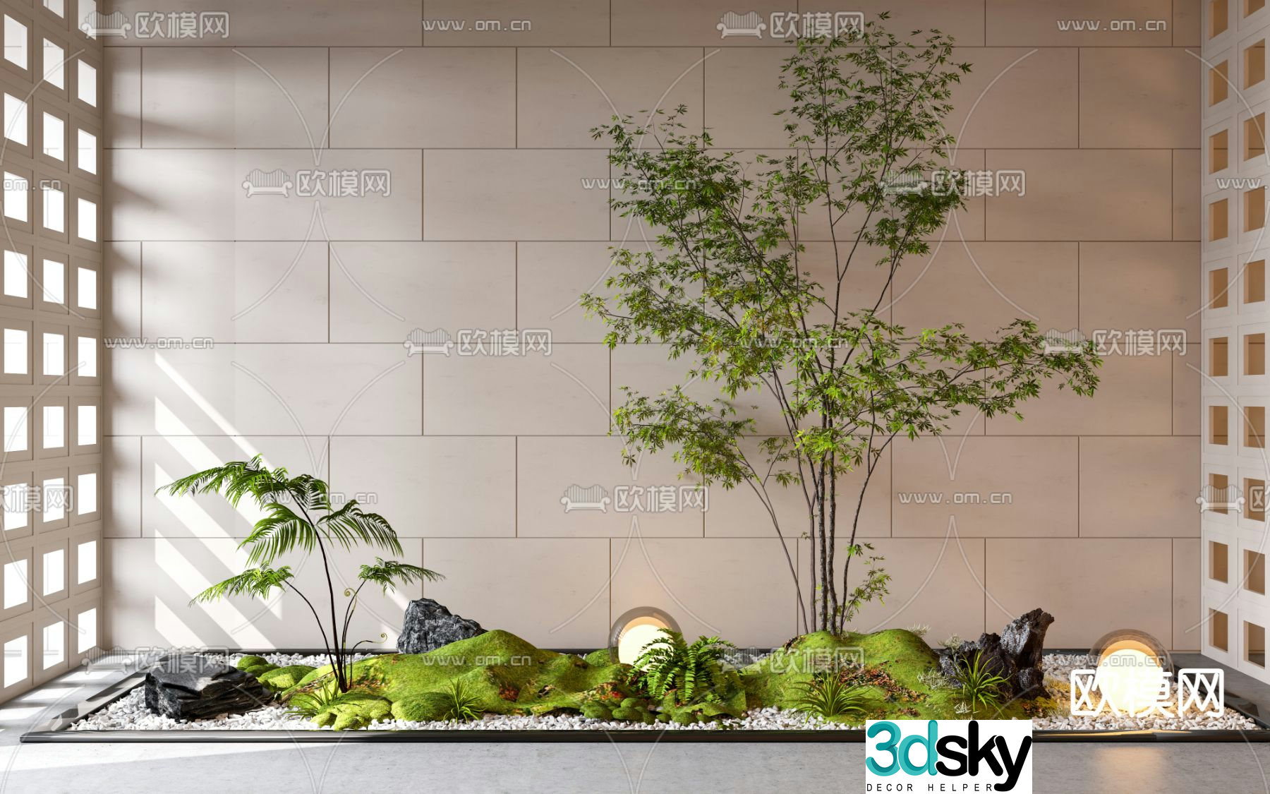 Landscape sketches plant landscaping moss green plants 3D model