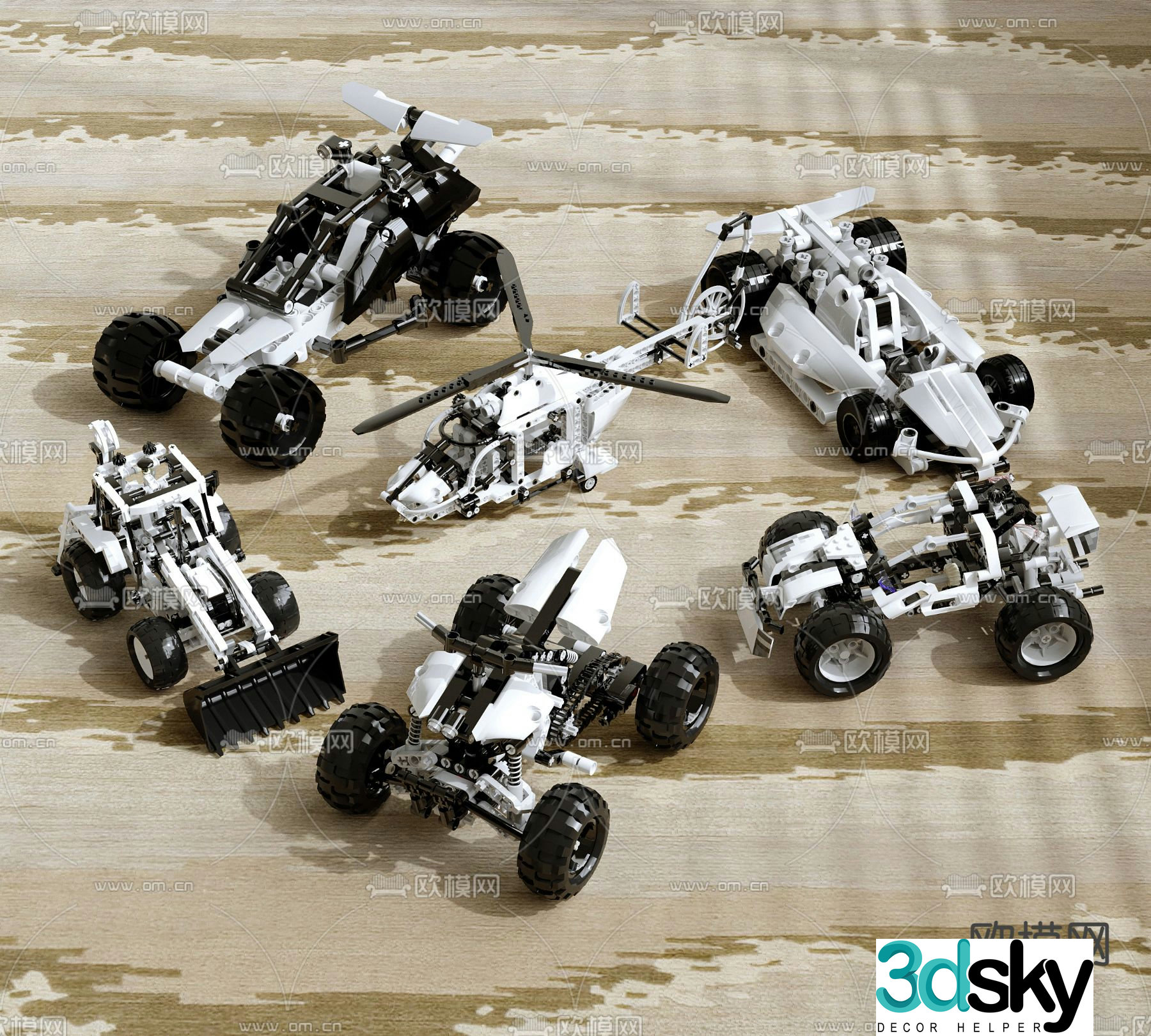 Toy car building block toys cartoon car 3d model
