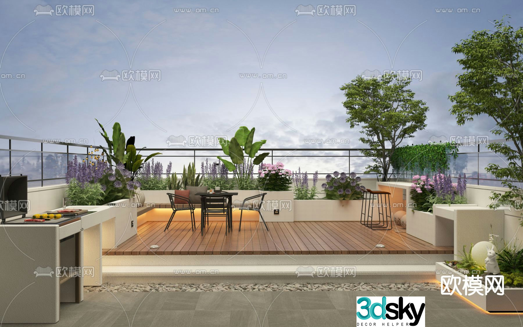 Roof Garden Terrace 3d model