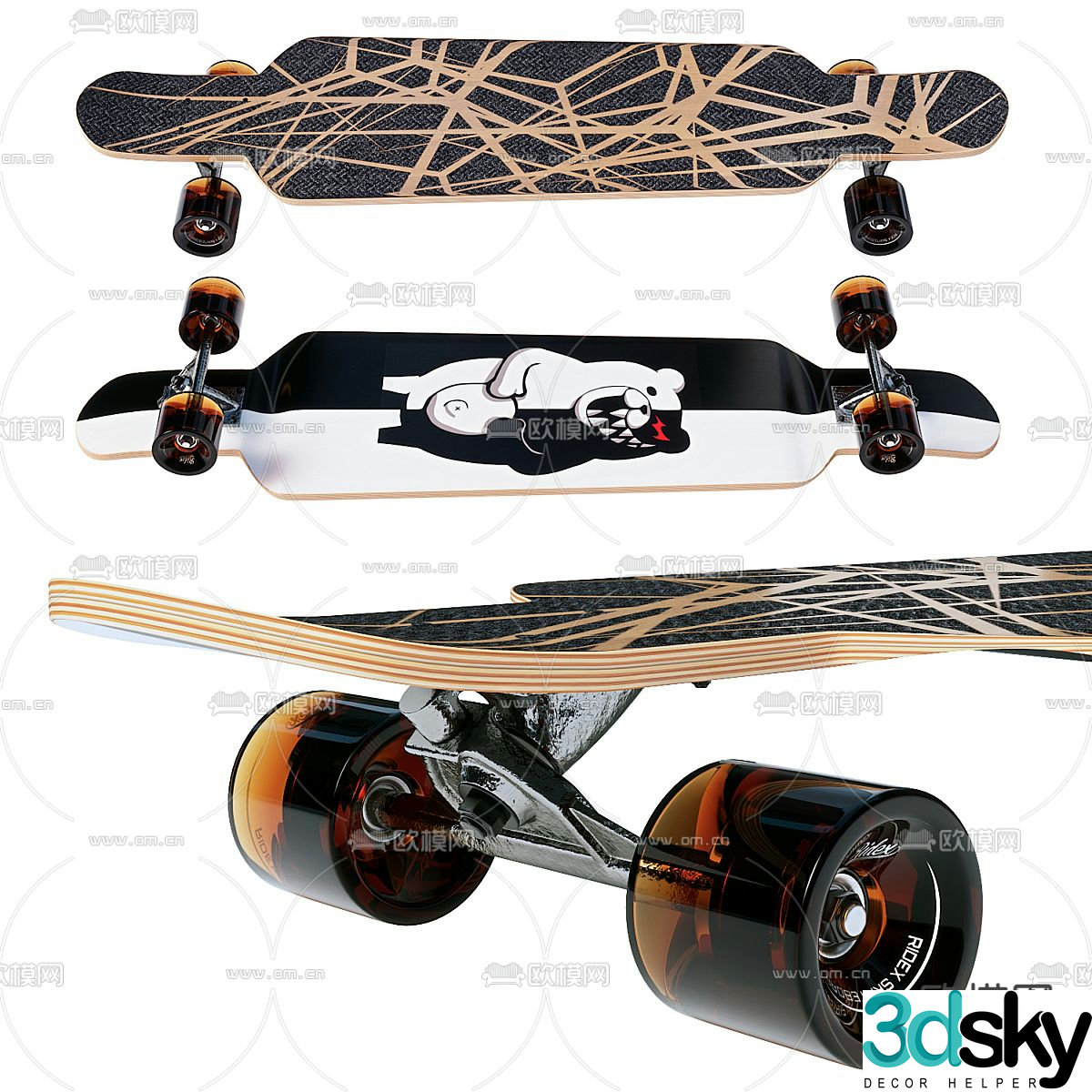 skateboard sports goods 3d model