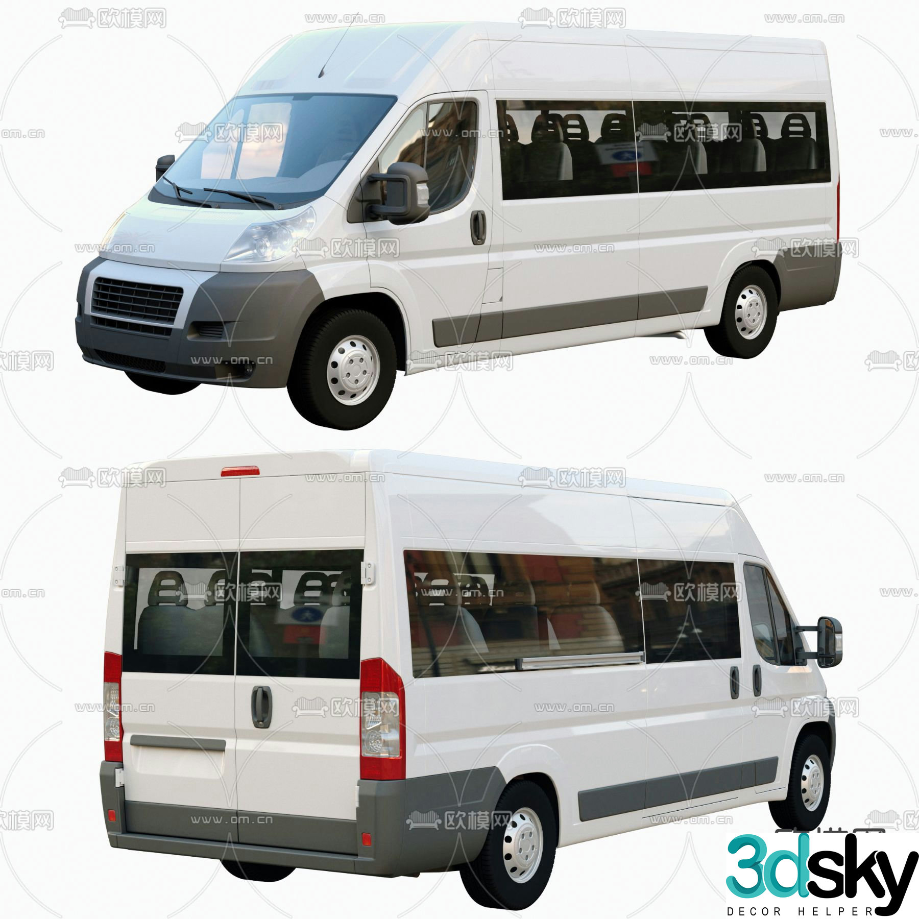 car business car van 3d model