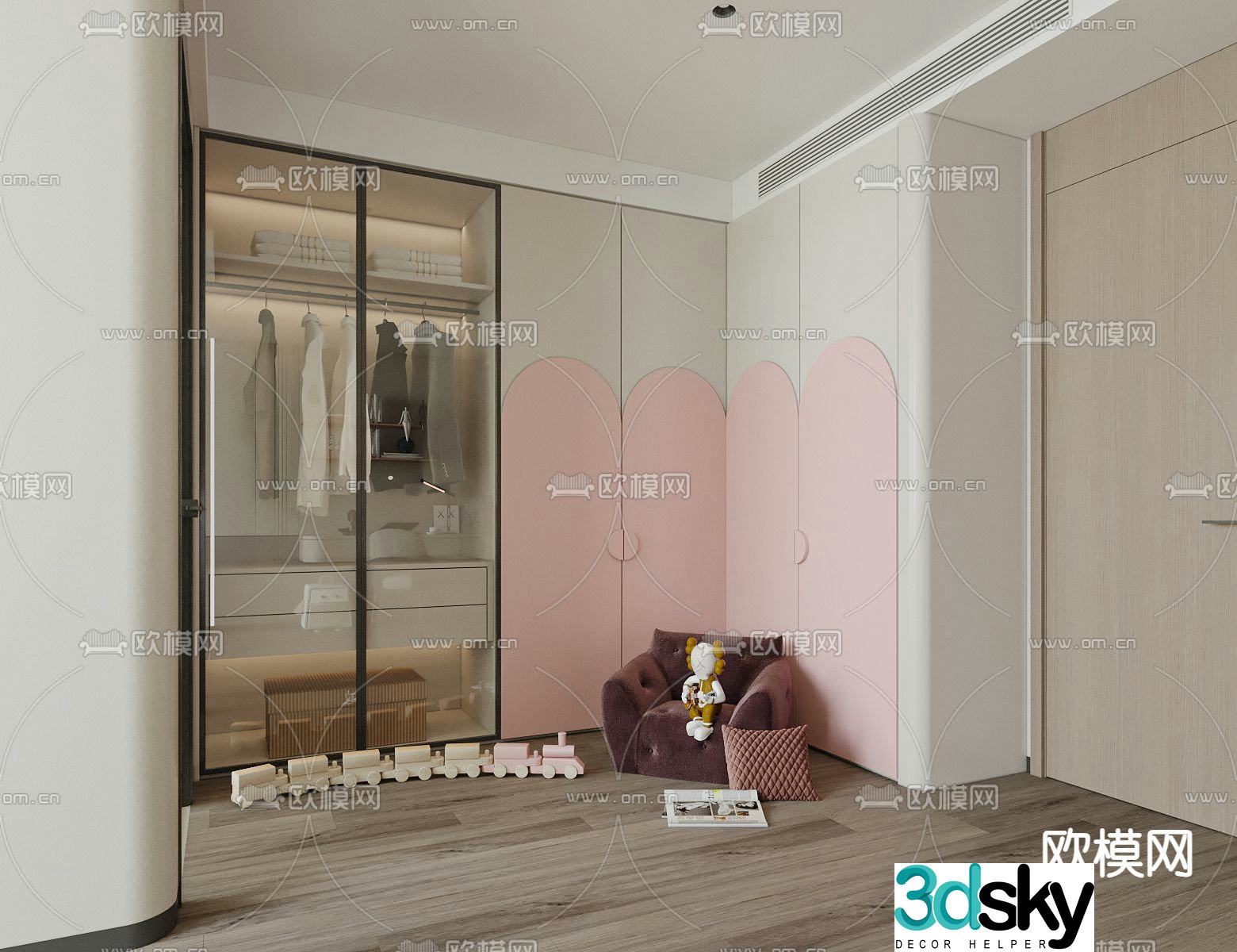 Children’s wardrobe corner wardrobe 3d model