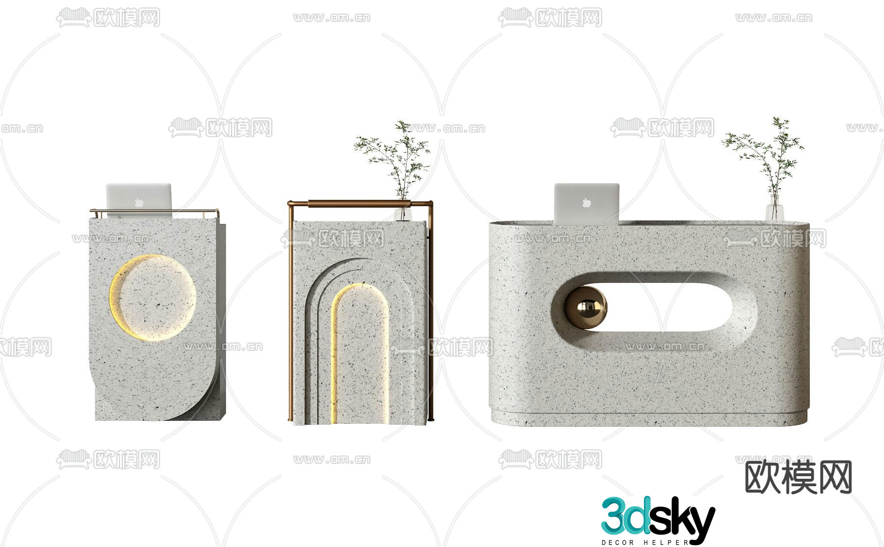 information desk front desk reception desk service desk 3d model