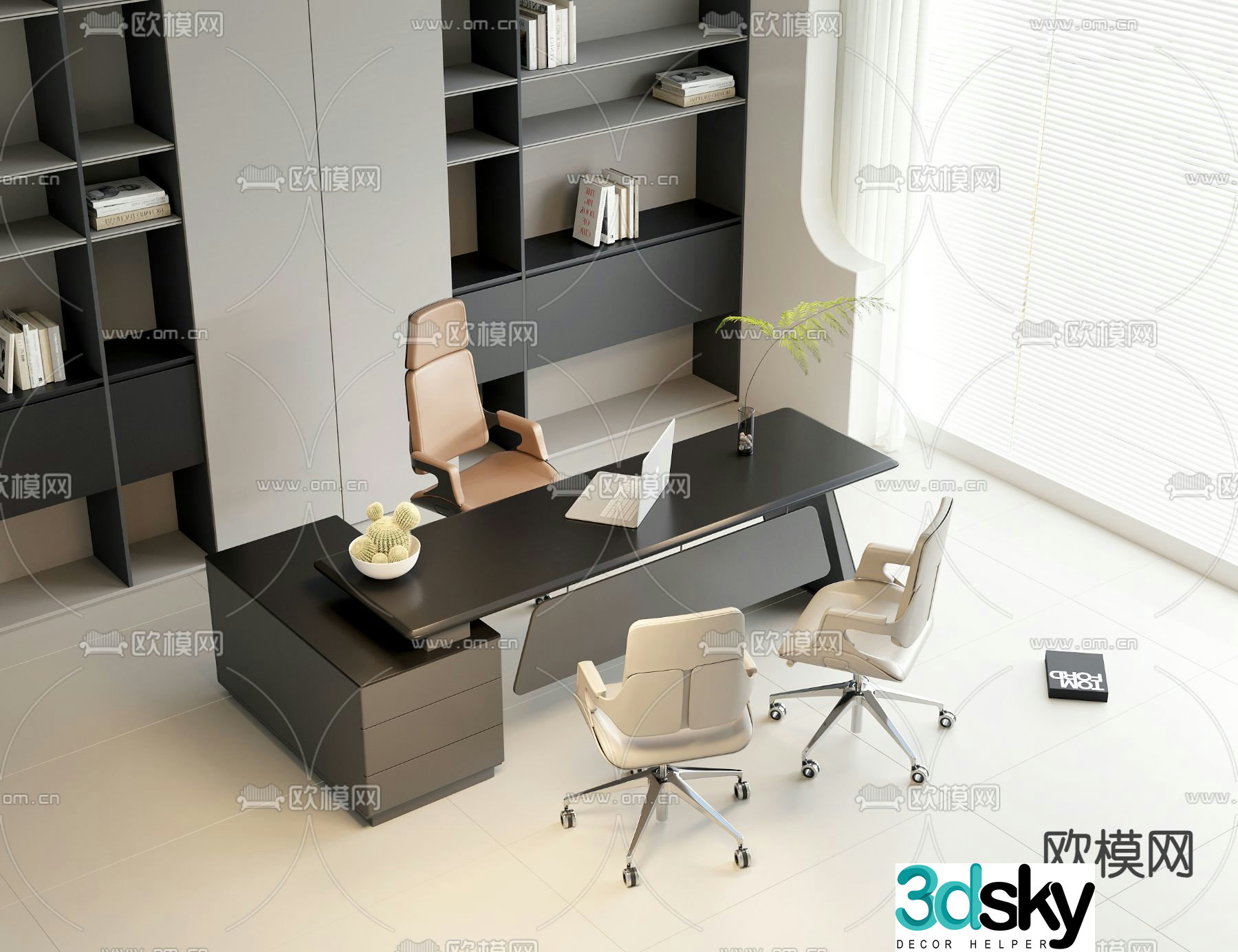 Desk desk desk boss desk 3d model